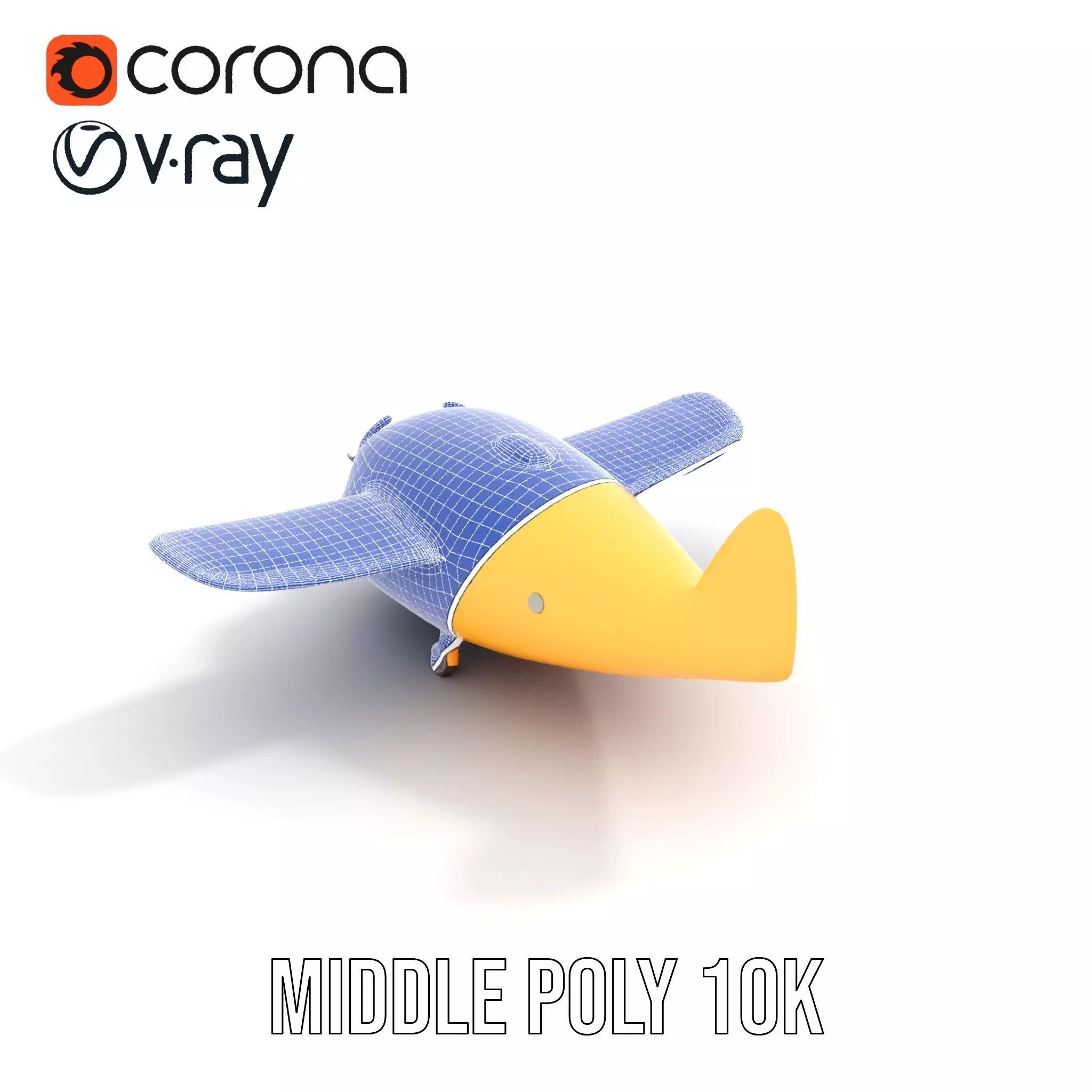 Smiling Yellow Airplane model pack Low-poly 3D model_11