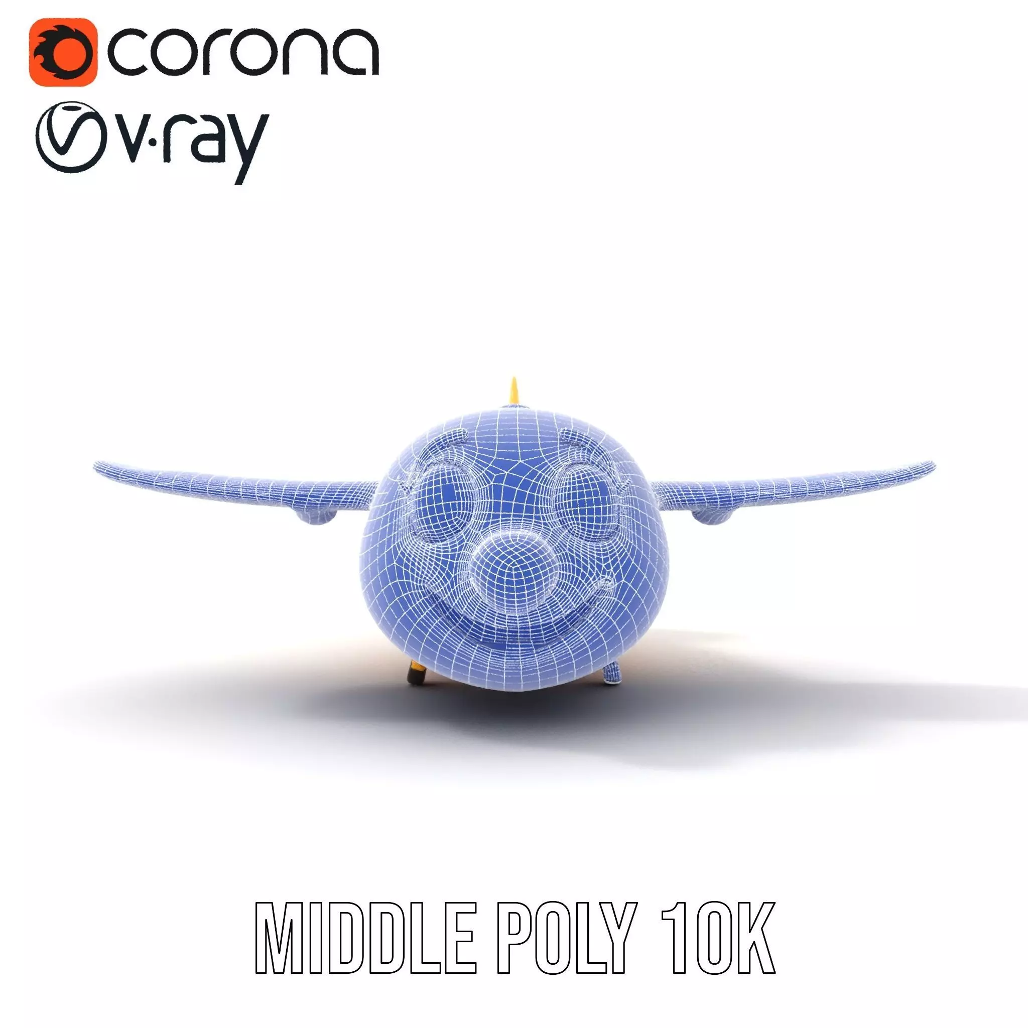 Smiling Yellow Airplane model pack Low-poly 3D model_25