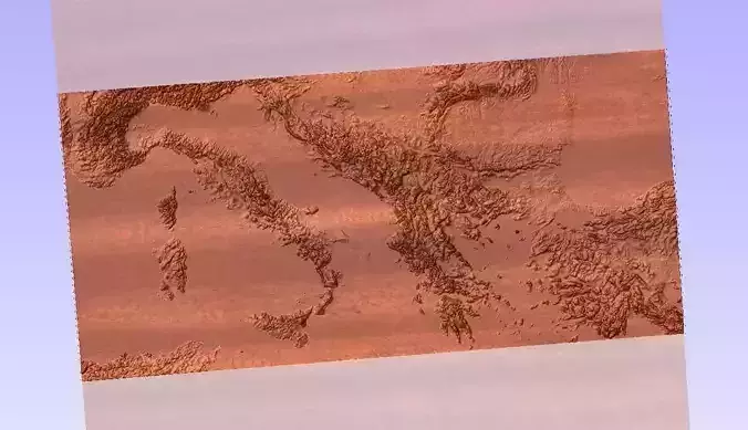 Italian peninsula heightmap cnc router 