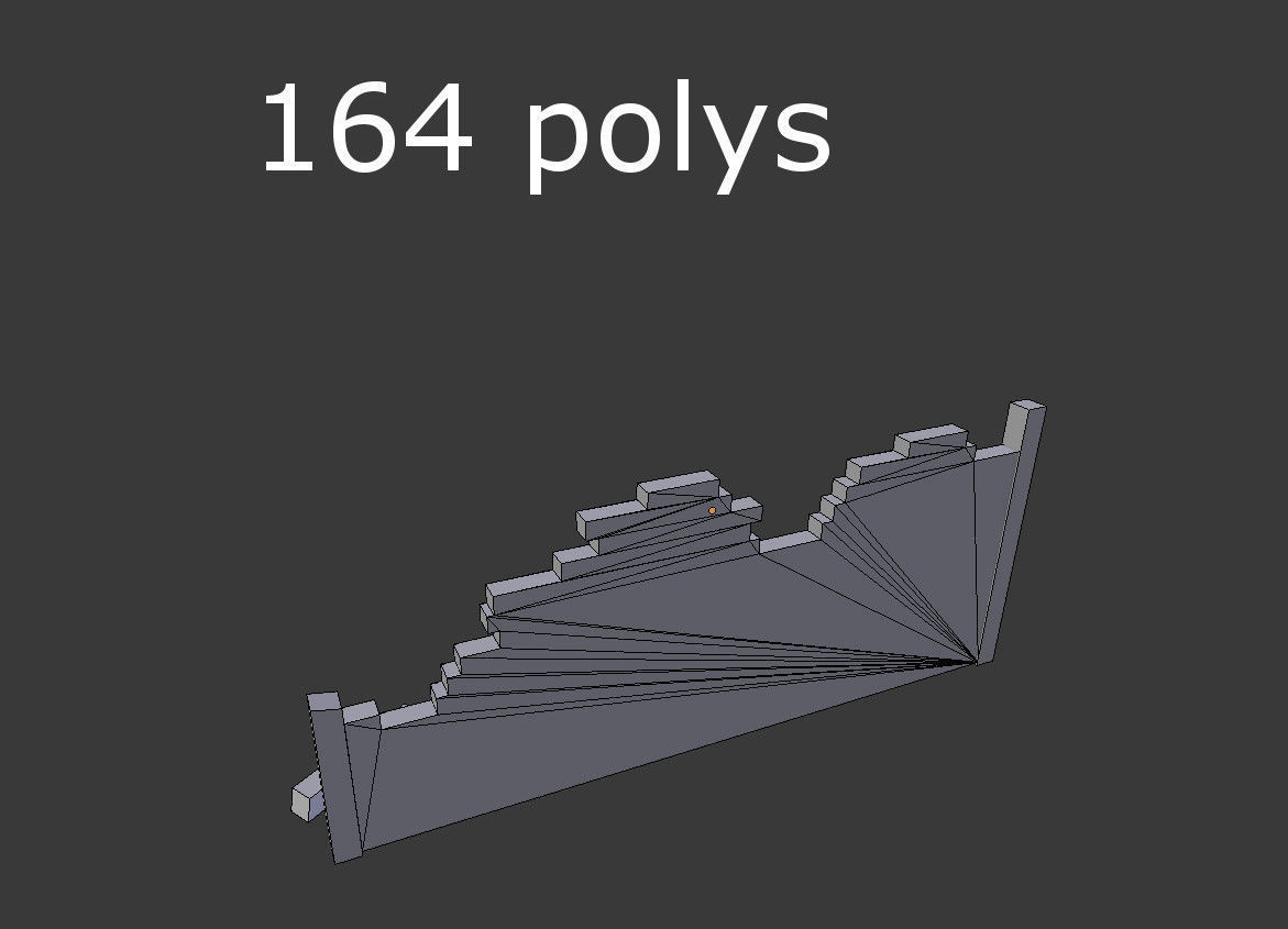 low poly broken wall Low-poly 3D model_4