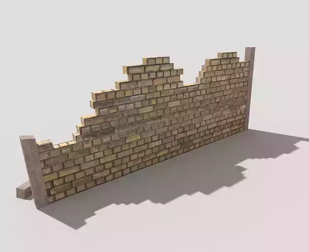 low poly broken wall