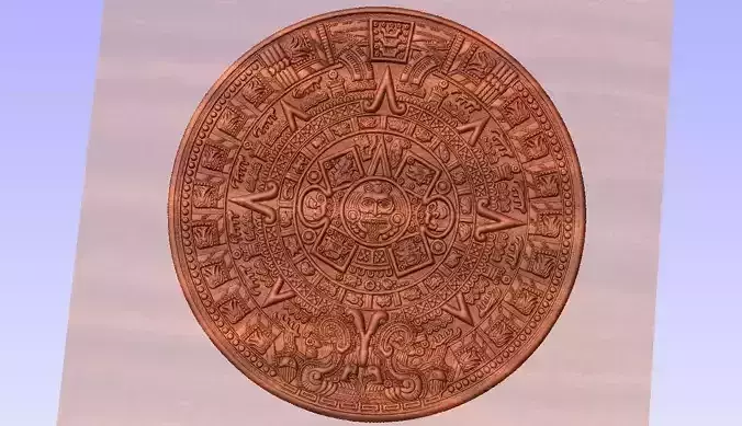 Aztec calender cnc depthmap