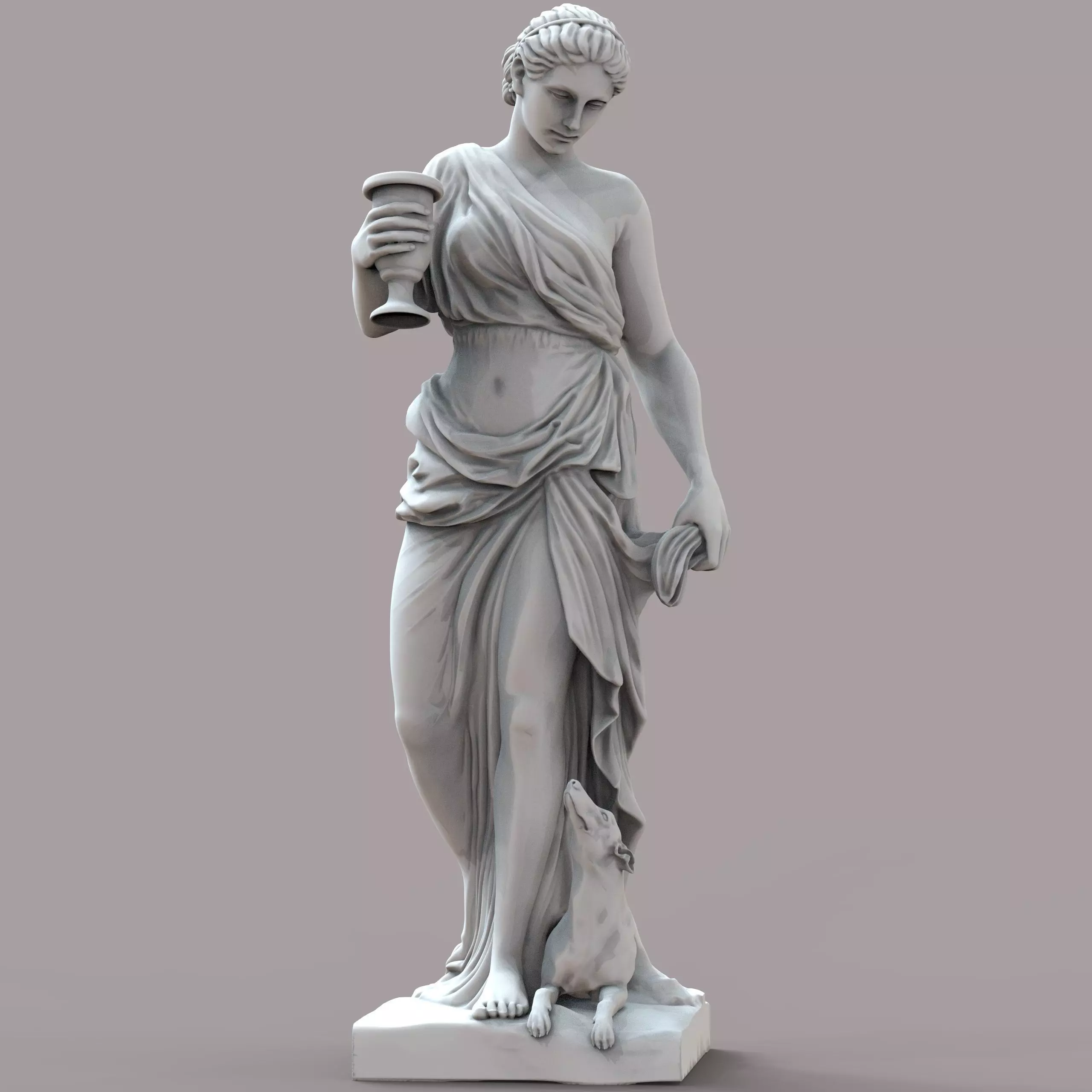 girl and dog Angel 3D Model 3D model