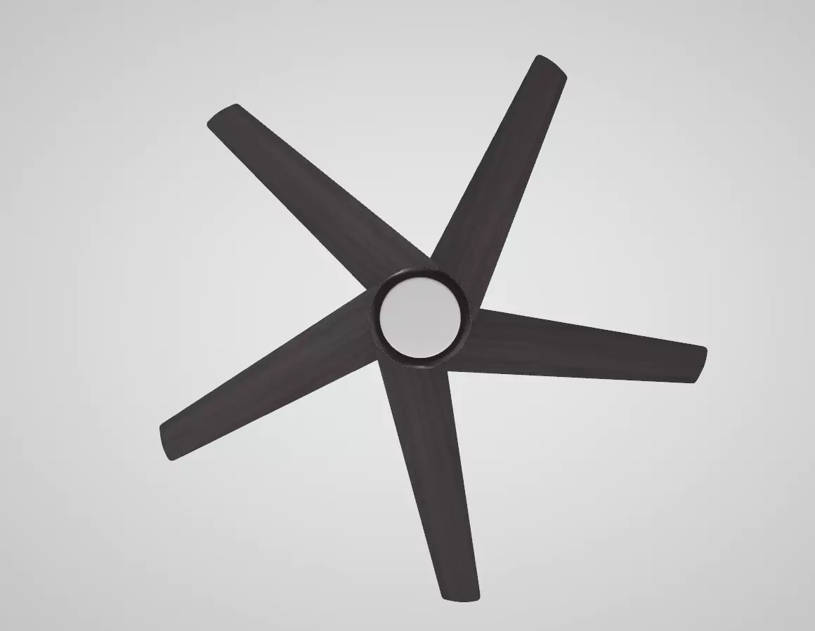 Ceiling Fan with LED Lights Low-poly 3D model