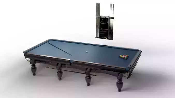 Premium Billiard Pool Table Set Low-poly 3D model