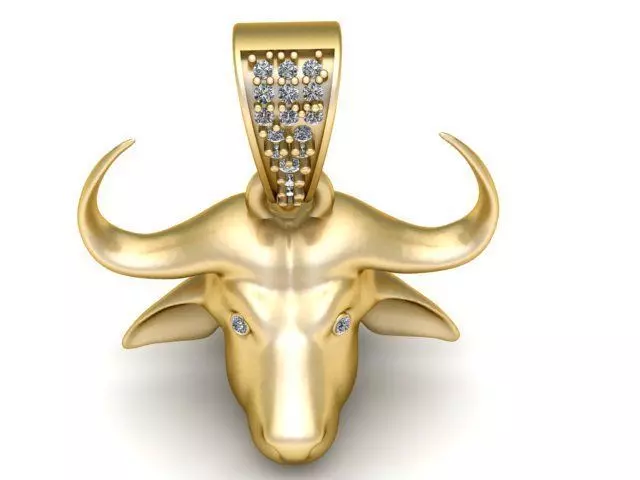 Bull Head Pendant 3D Printable Jewelry Model 3D print model
