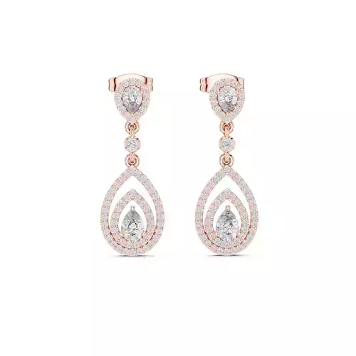   Teardrop Diamond Dangle Earrings