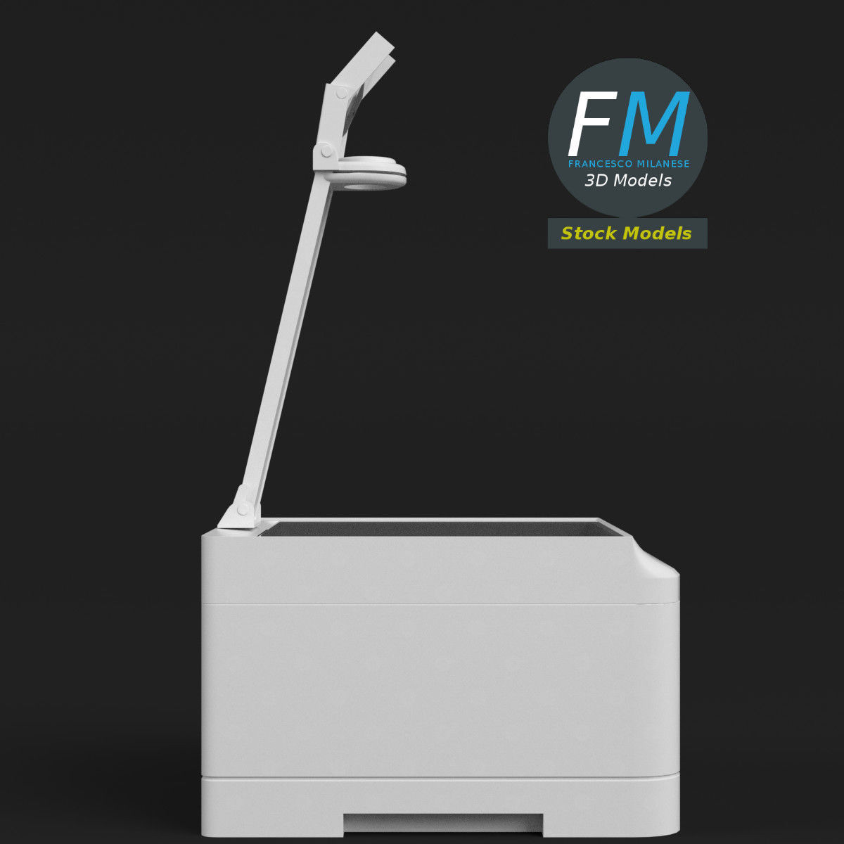 Overhead projector 3D model_4
