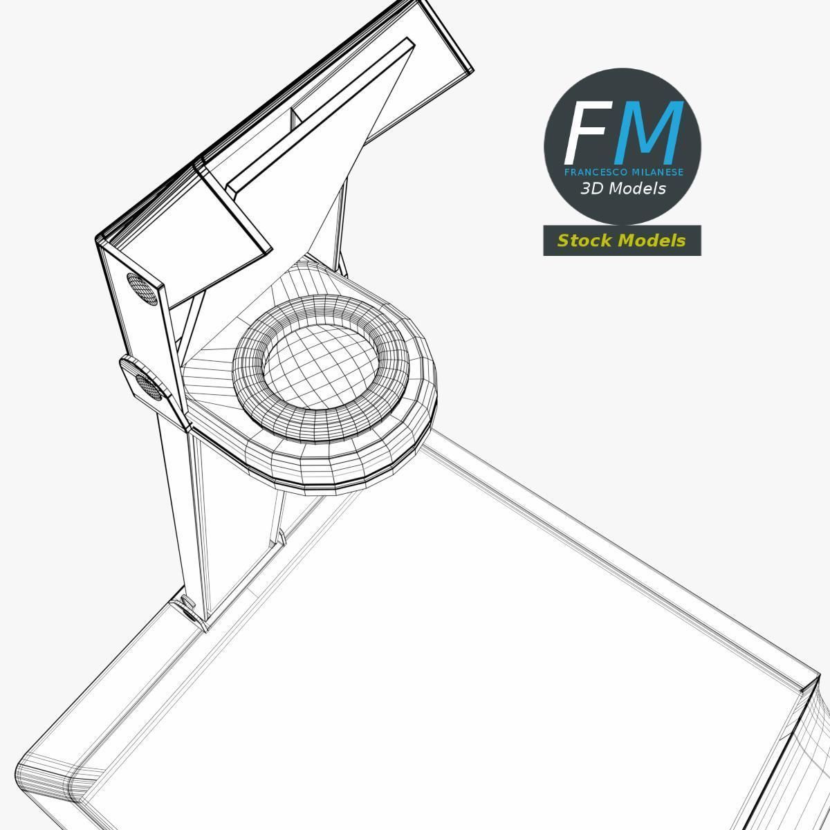 Overhead projector 3D model_8