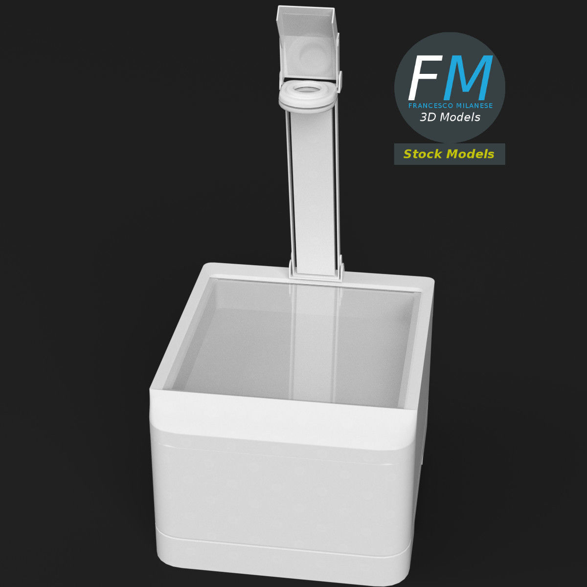 Overhead projector 3D model_2