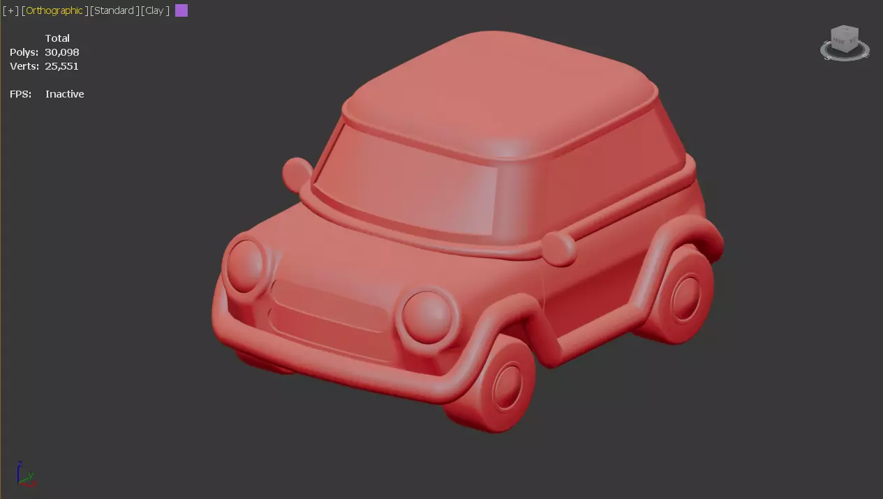 Cartoon Car Low-poly 3D model_9