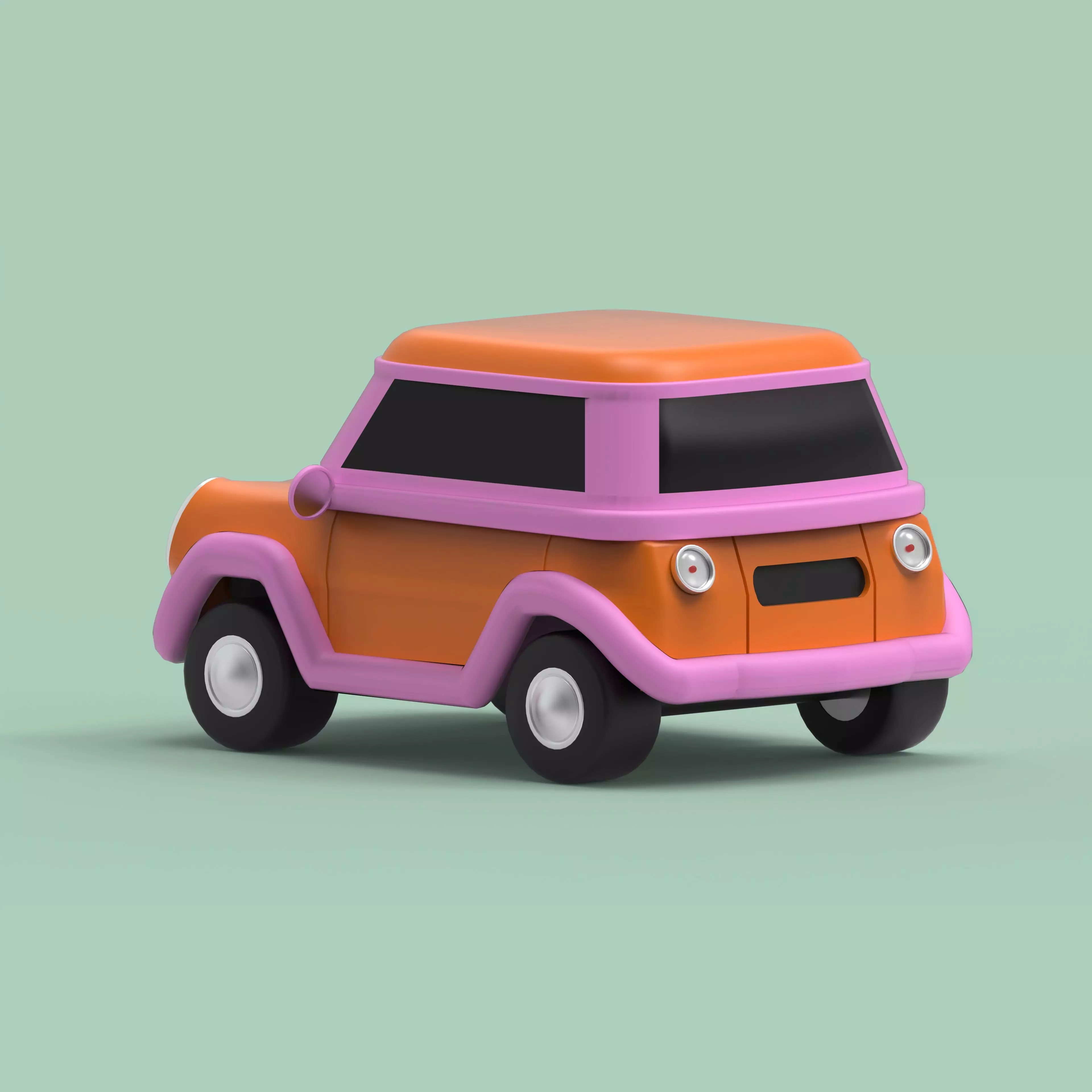 Cartoon Car Low-poly 3D model_7