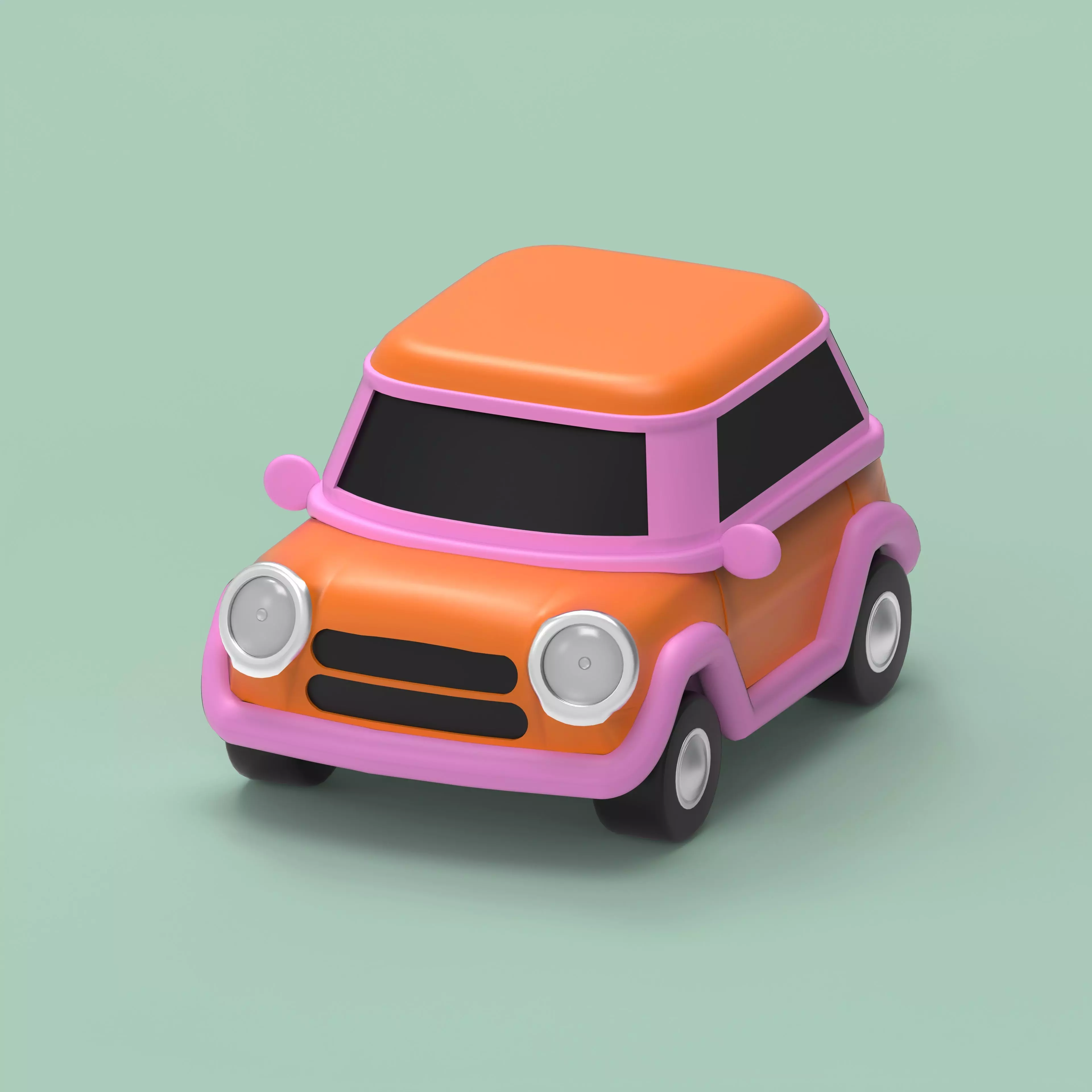 Cartoon Car Low-poly 3D model_0