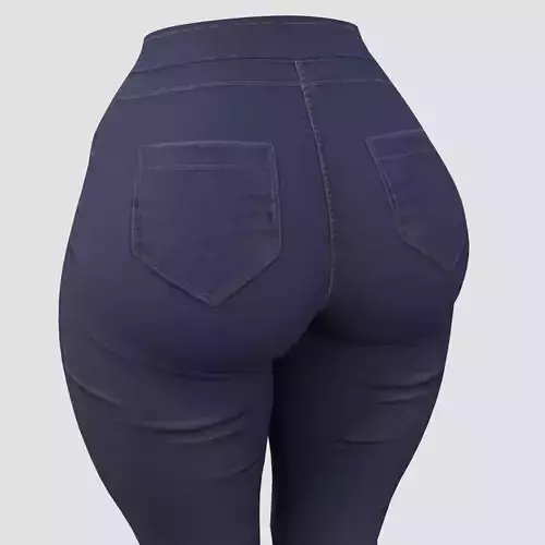 Realistic Female Jeans - Curvy Fit Blender and FBX Model Low-poly 3D model