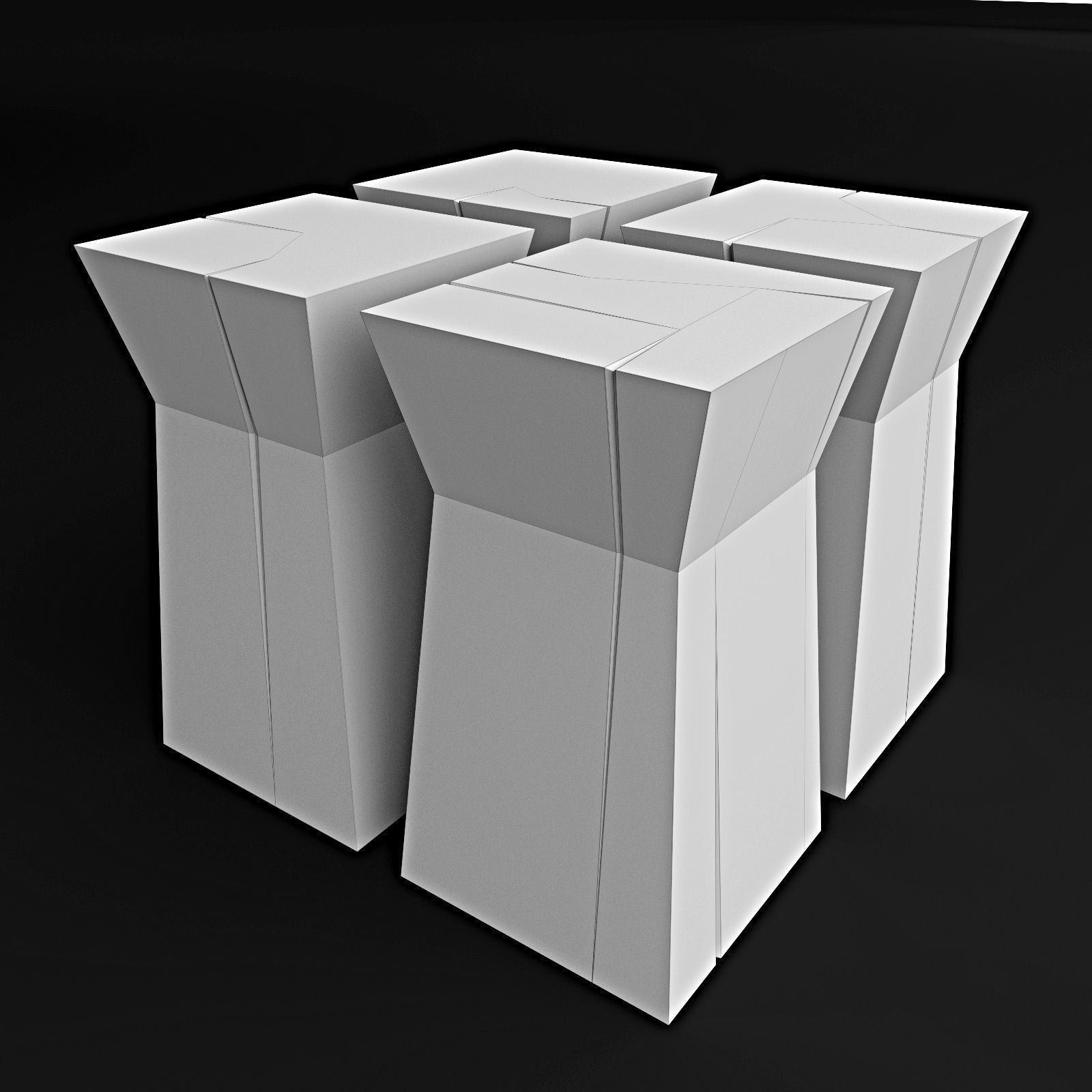 Wood table Low-poly 3D model_8