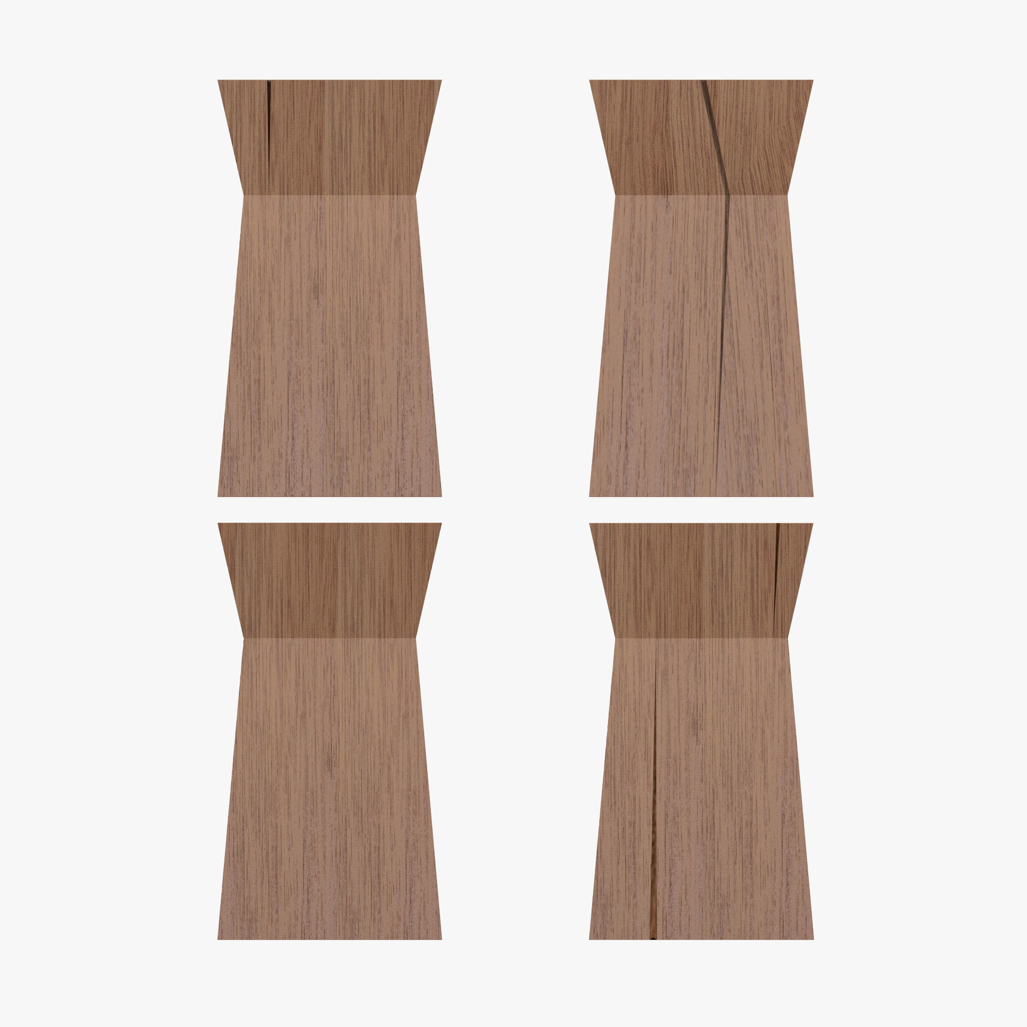 Wood table Low-poly 3D model_6