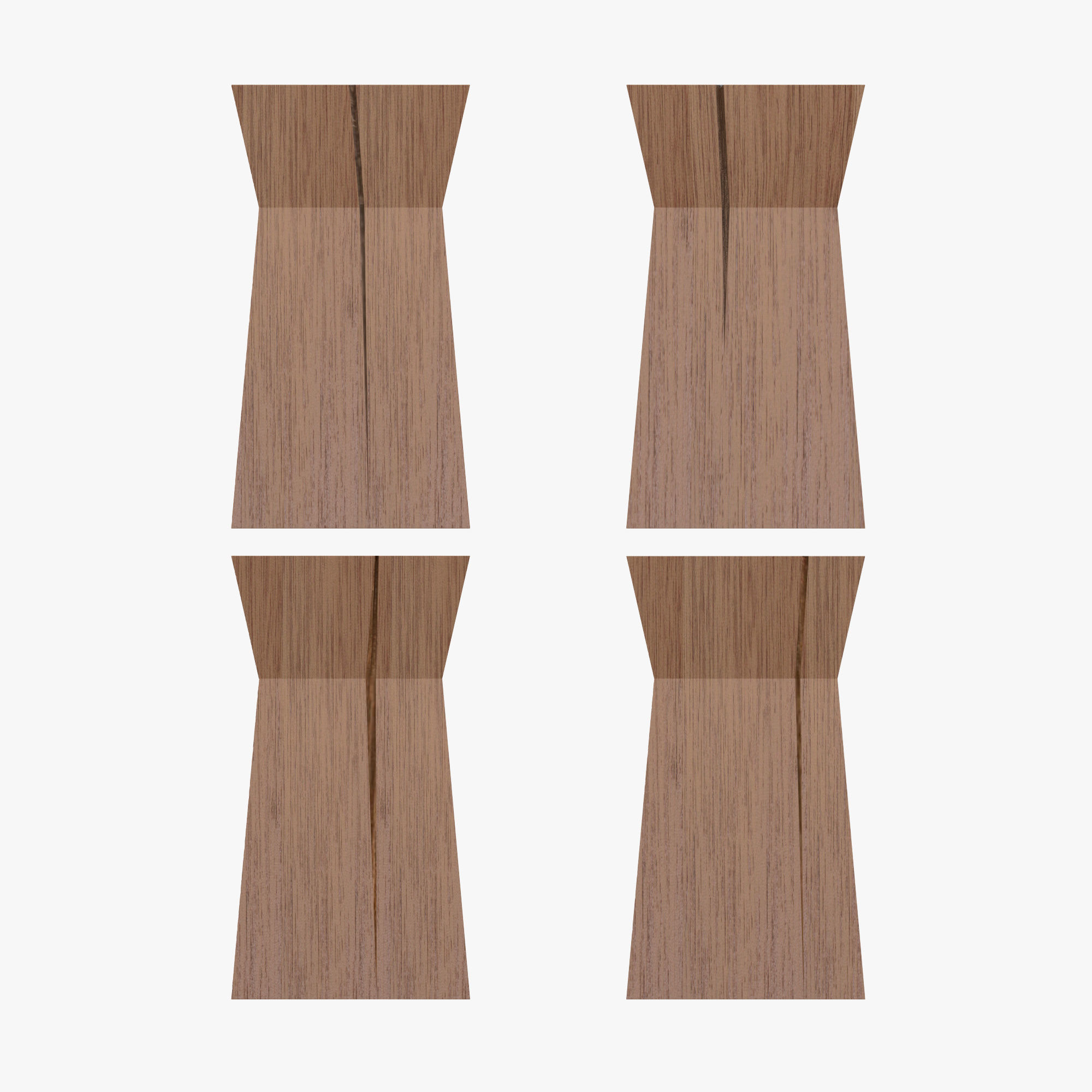 Wood table Low-poly 3D model_4