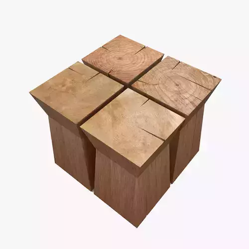 Wood table Low-poly 3D model
