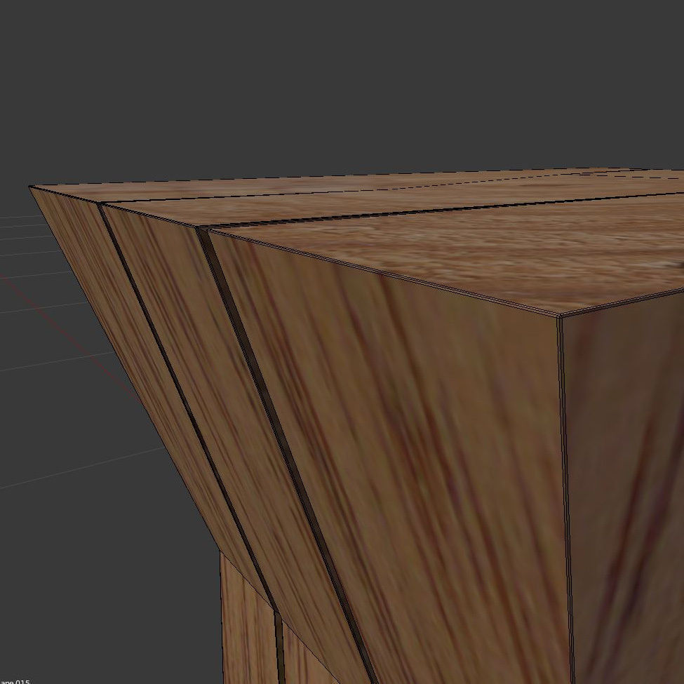 Wood table Low-poly 3D model_10