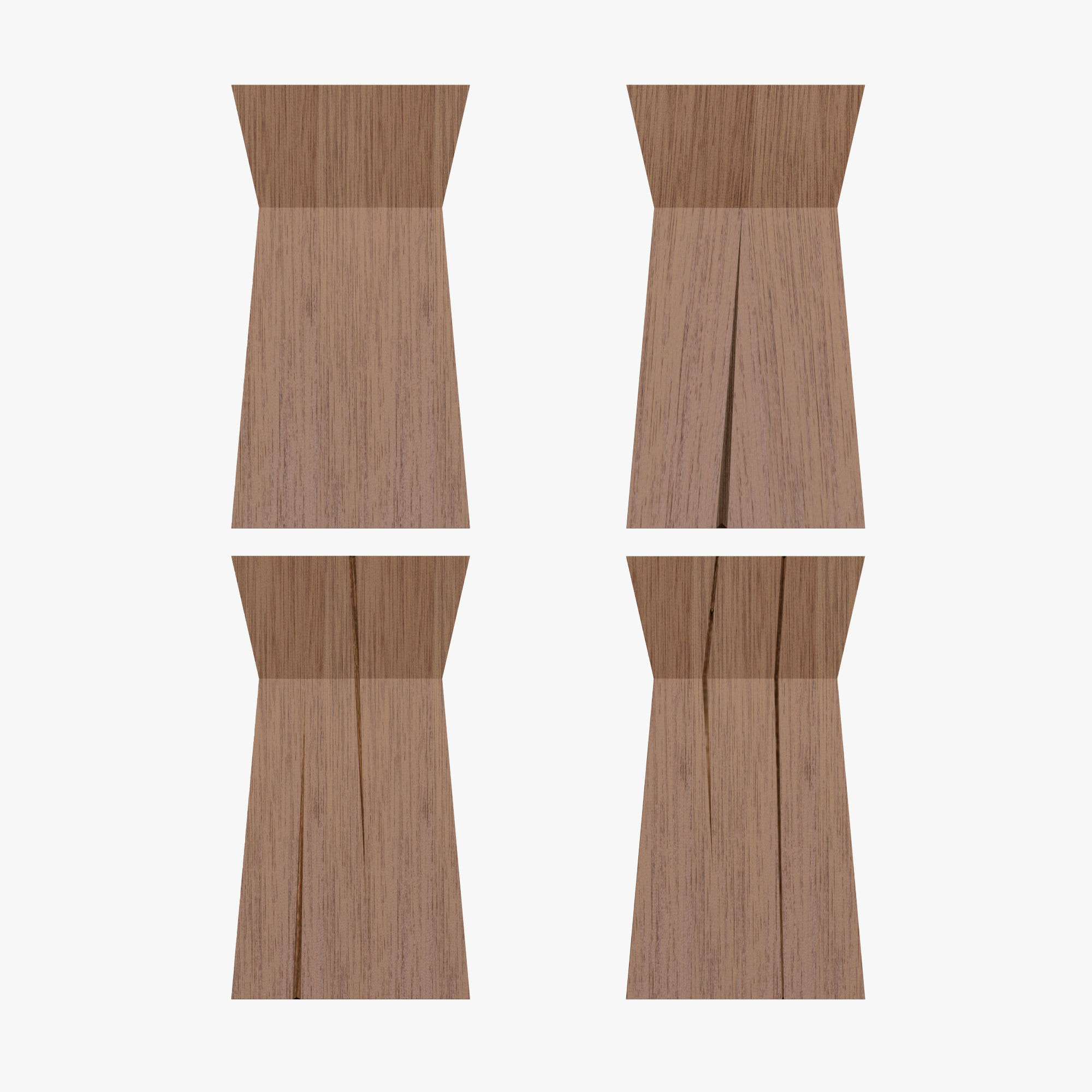 Wood table Low-poly 3D model_7