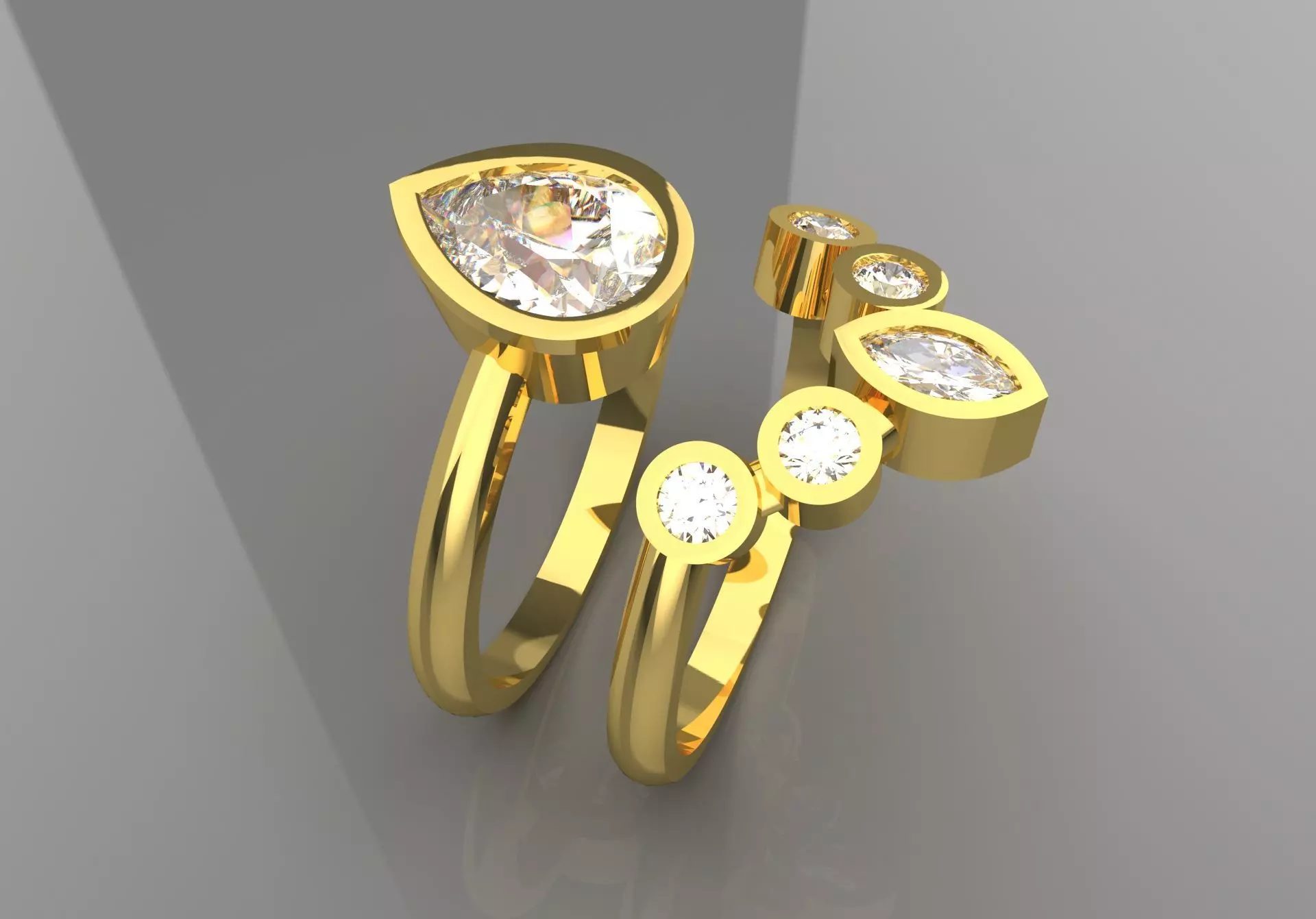 Eternal Link STL 3D Ring Set model wr0016 3D print model_3