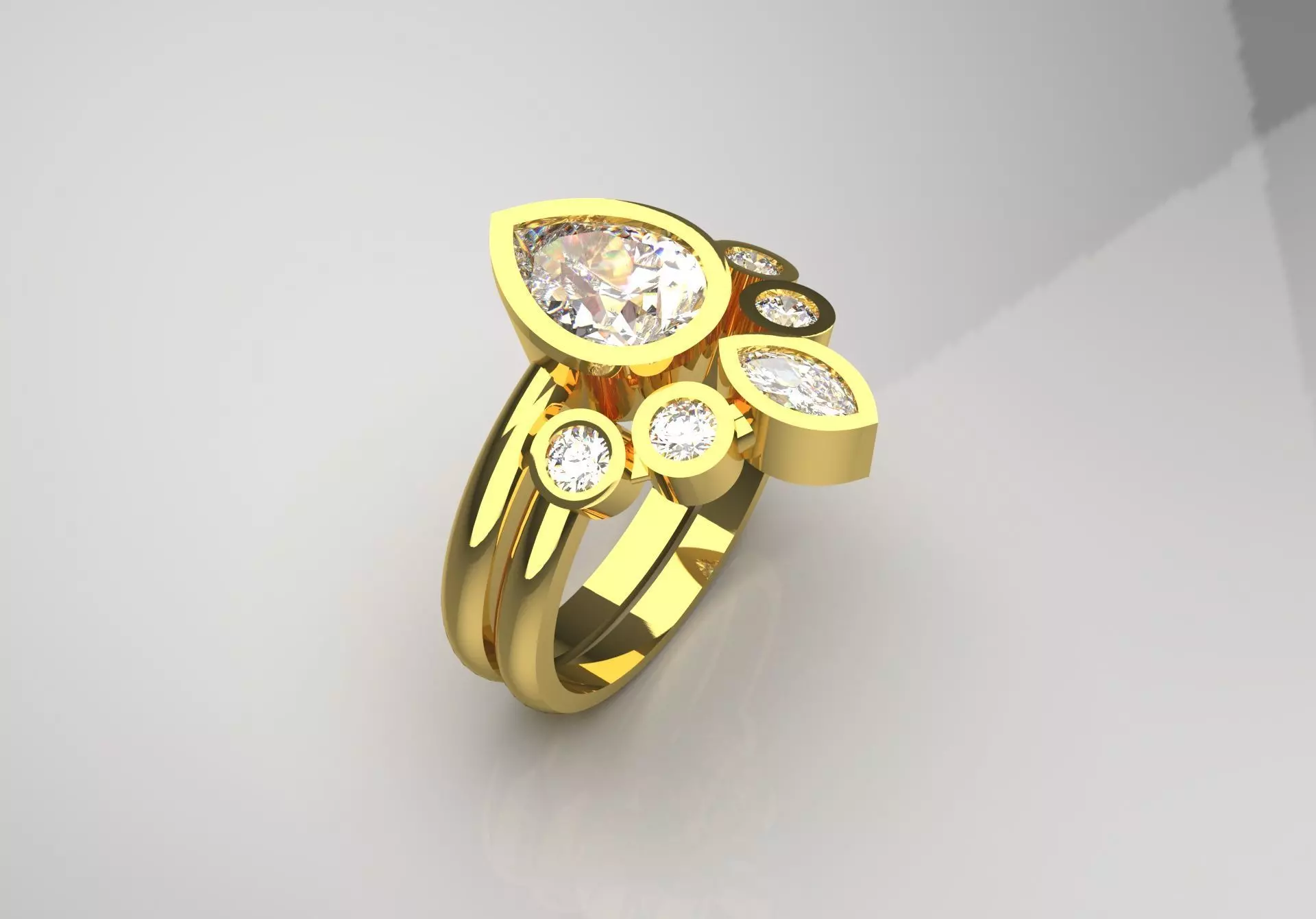 Eternal Link STL 3D Ring Set model wr0016 3D print model_0