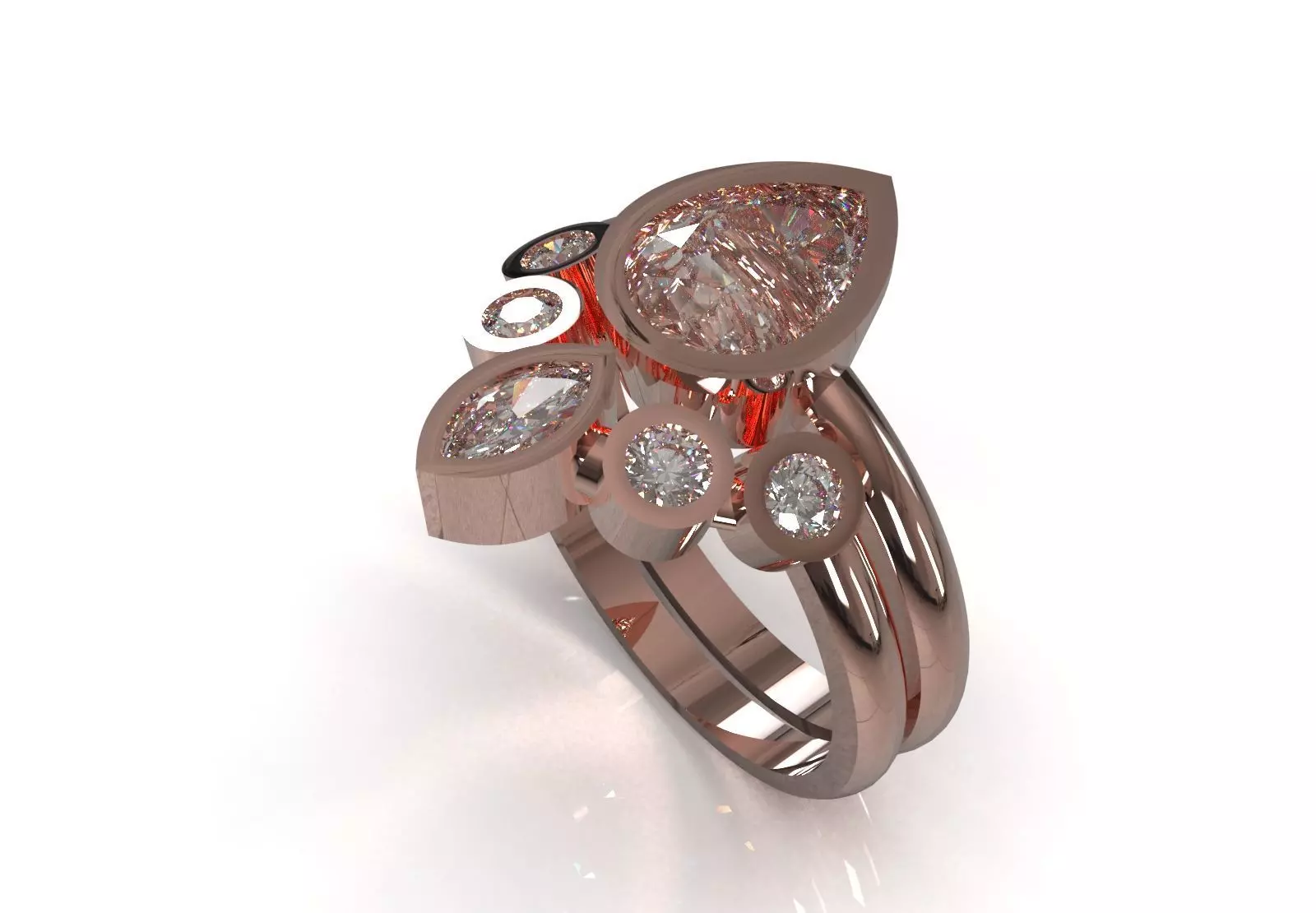 Eternal Link STL 3D Ring Set model wr0016 3D print model_10