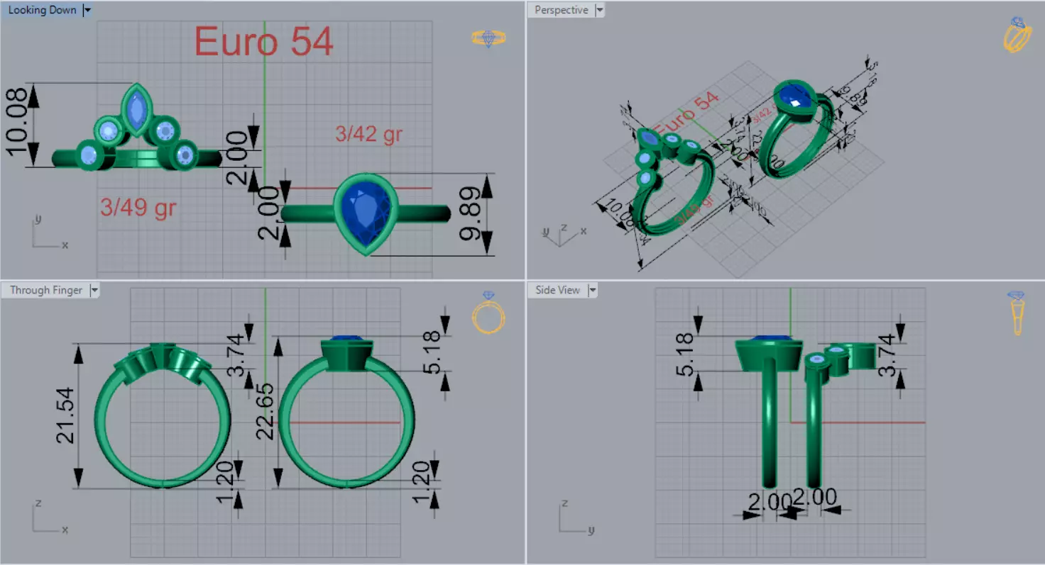 Eternal Link STL 3D Ring Set model wr0016 3D print model_6