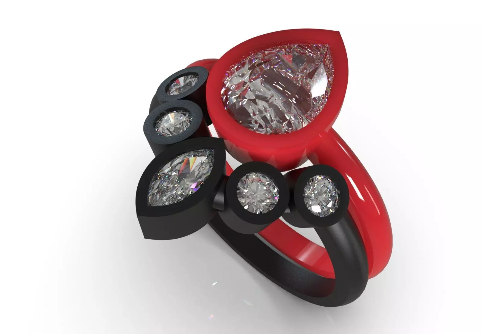 Eternal Link STL 3D Ring Set model wr0016 3D print model_13