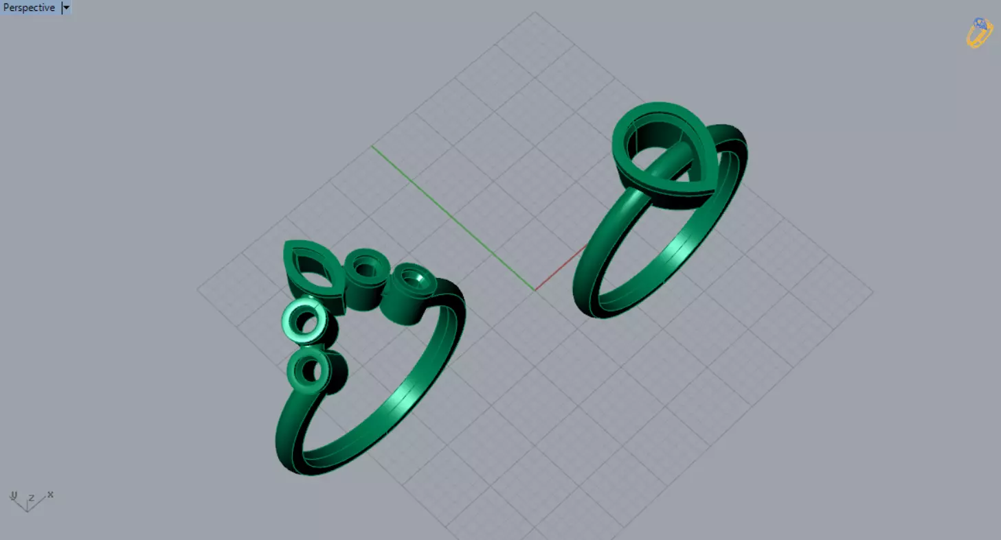 Eternal Link STL 3D Ring Set model wr0016 3D print model_7