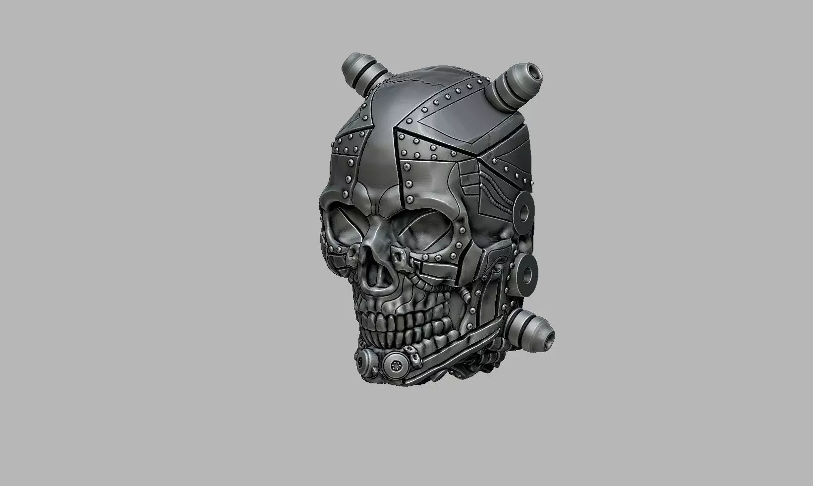 Robot Skull mask skull with mask Cyborg skull mask Perfect Gamer 3D print model_20