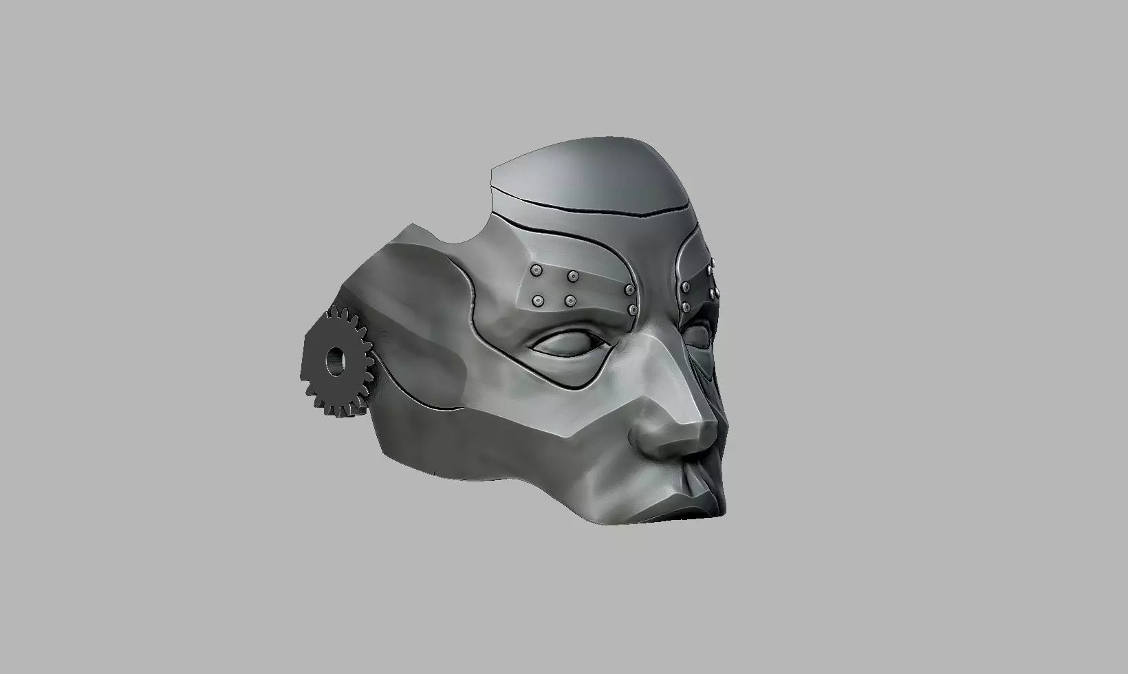 Robot Skull mask skull with mask Cyborg skull mask Perfect Gamer 3D print model_24