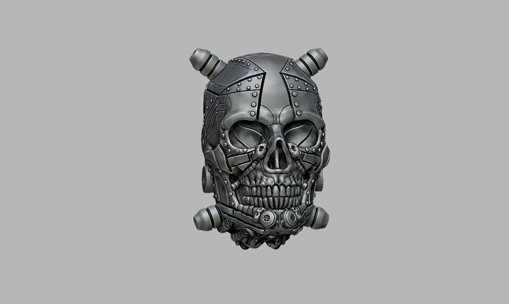 Robot Skull mask skull with mask Cyborg skull mask Perfect Gamer 3D print model_19