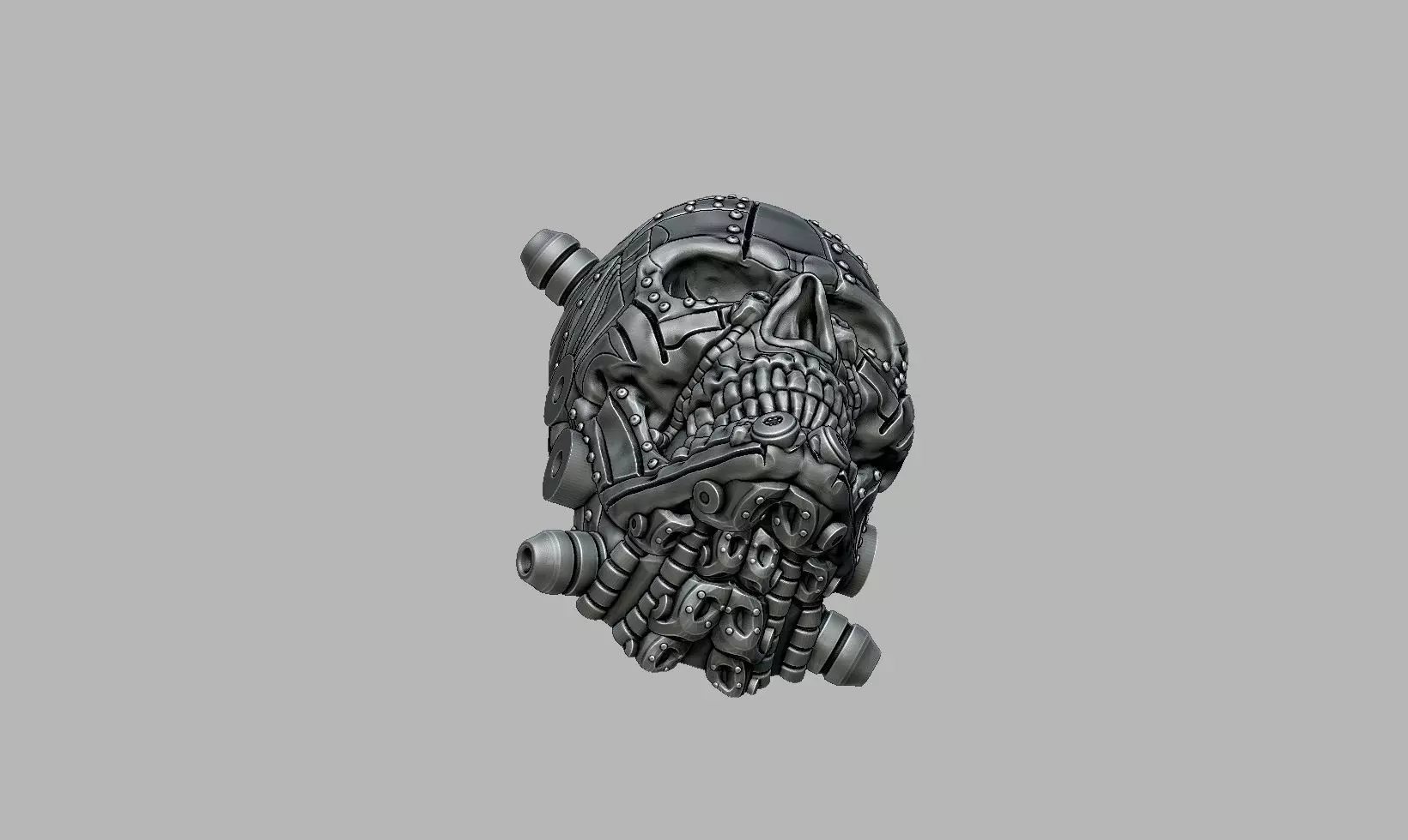 Robot Skull mask skull with mask Cyborg skull mask Perfect Gamer 3D print model_18