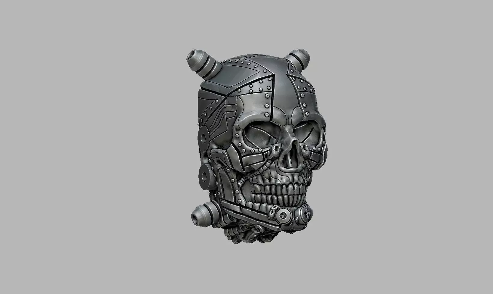Robot Skull mask skull with mask Cyborg skull mask Perfect Gamer 3D print model_9