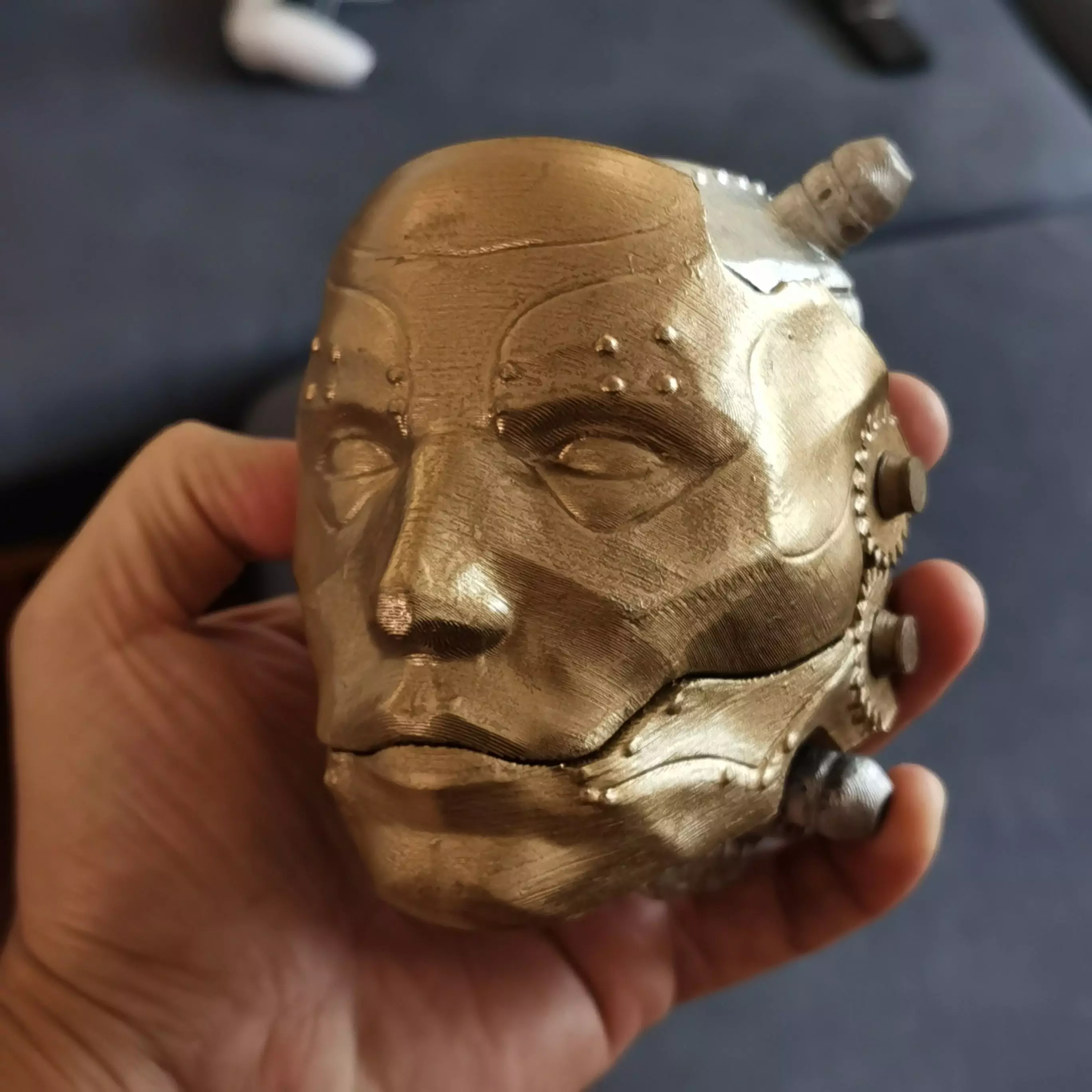 Robot Skull mask skull with mask Cyborg skull mask Perfect Gamer 3D print model_3