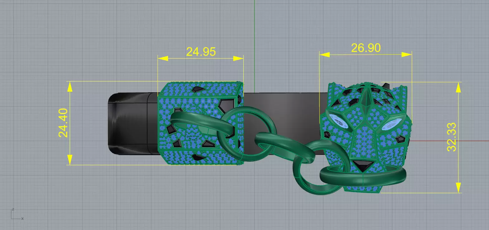 Panther Bracelet In Yellow Gold Onyx And Diamonds 3D print model_10