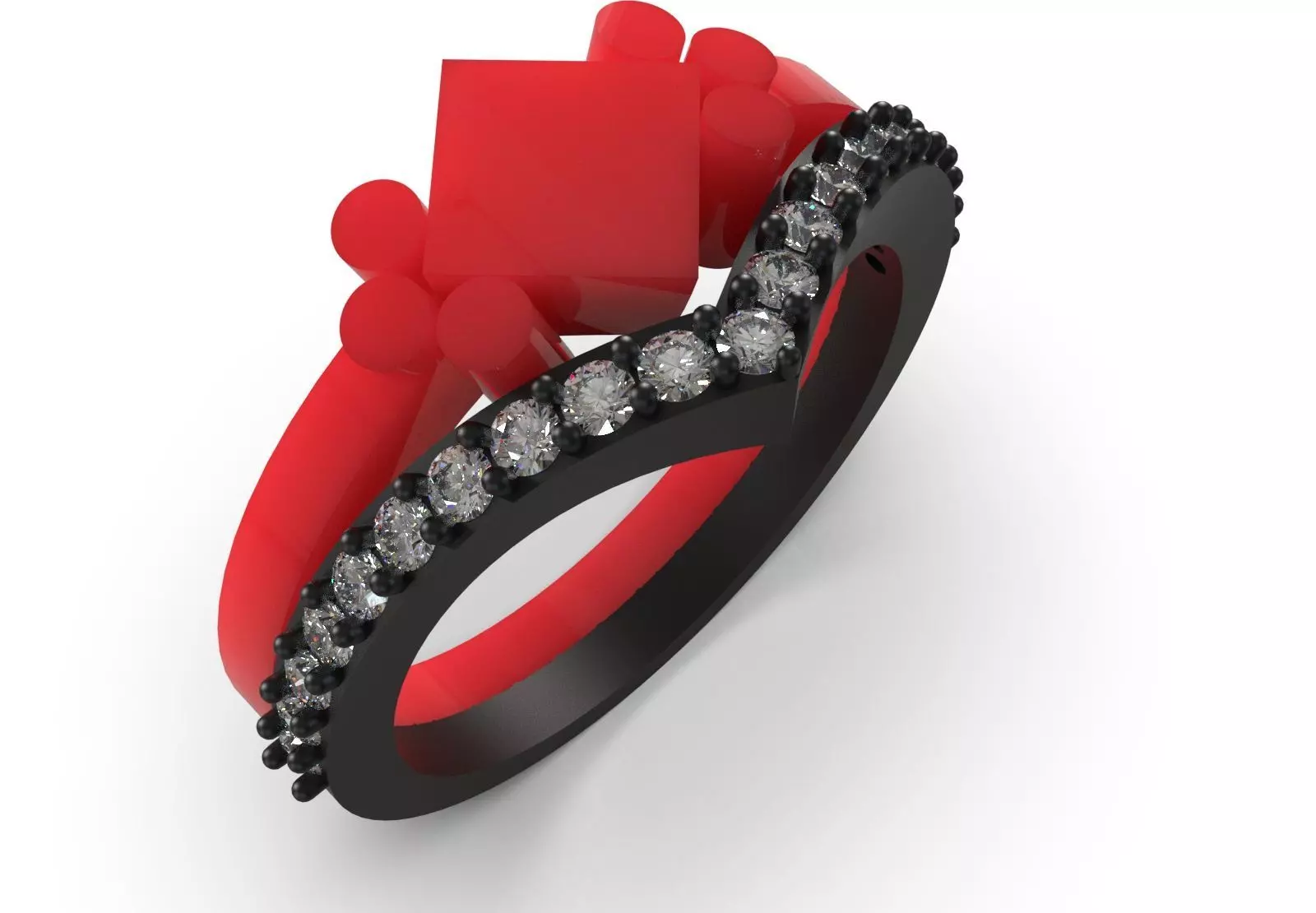 Wedding STL 3D Ring Set Embrace of Light model wr0033 3D print model_13