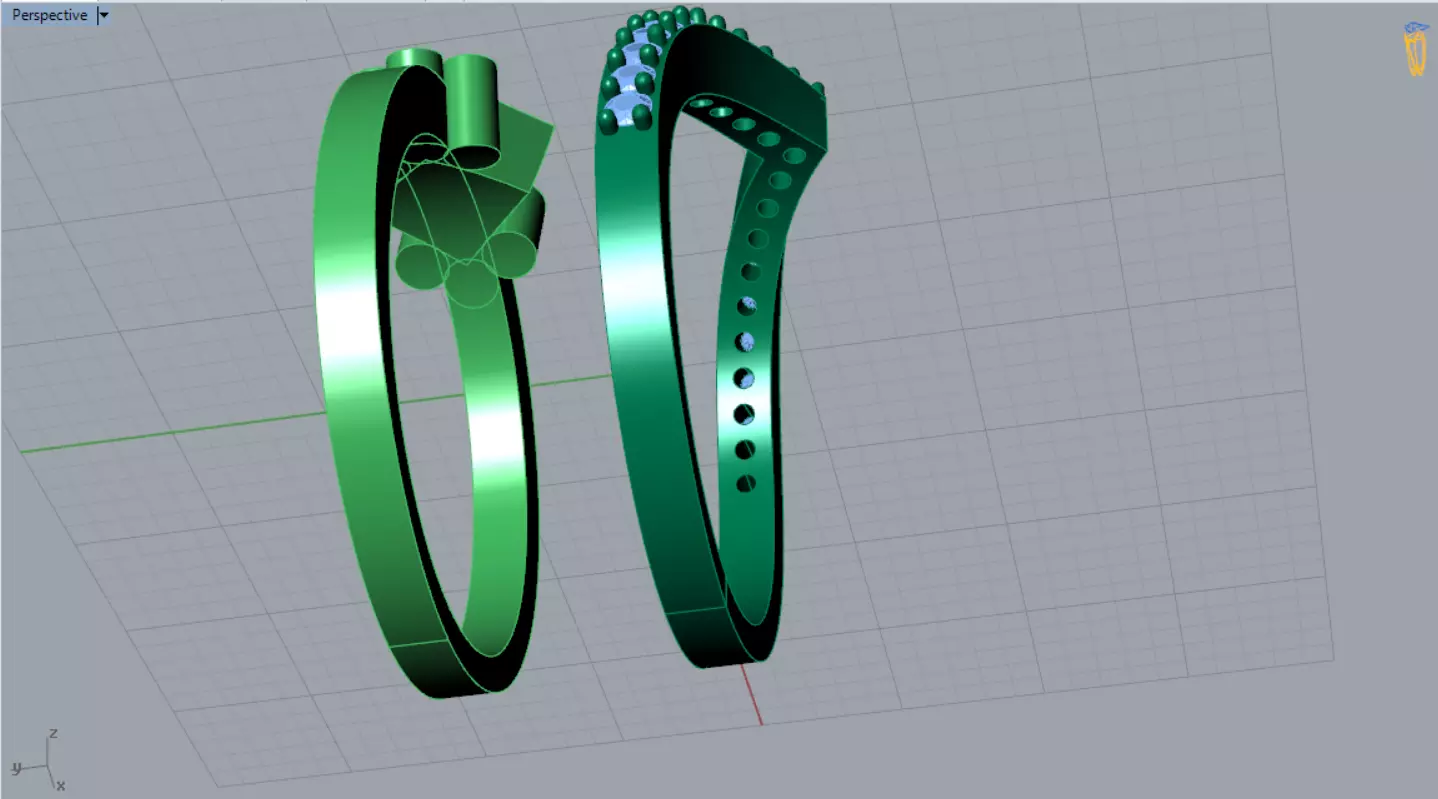 Wedding STL 3D Ring Set Embrace of Light model wr0033 3D print model_9
