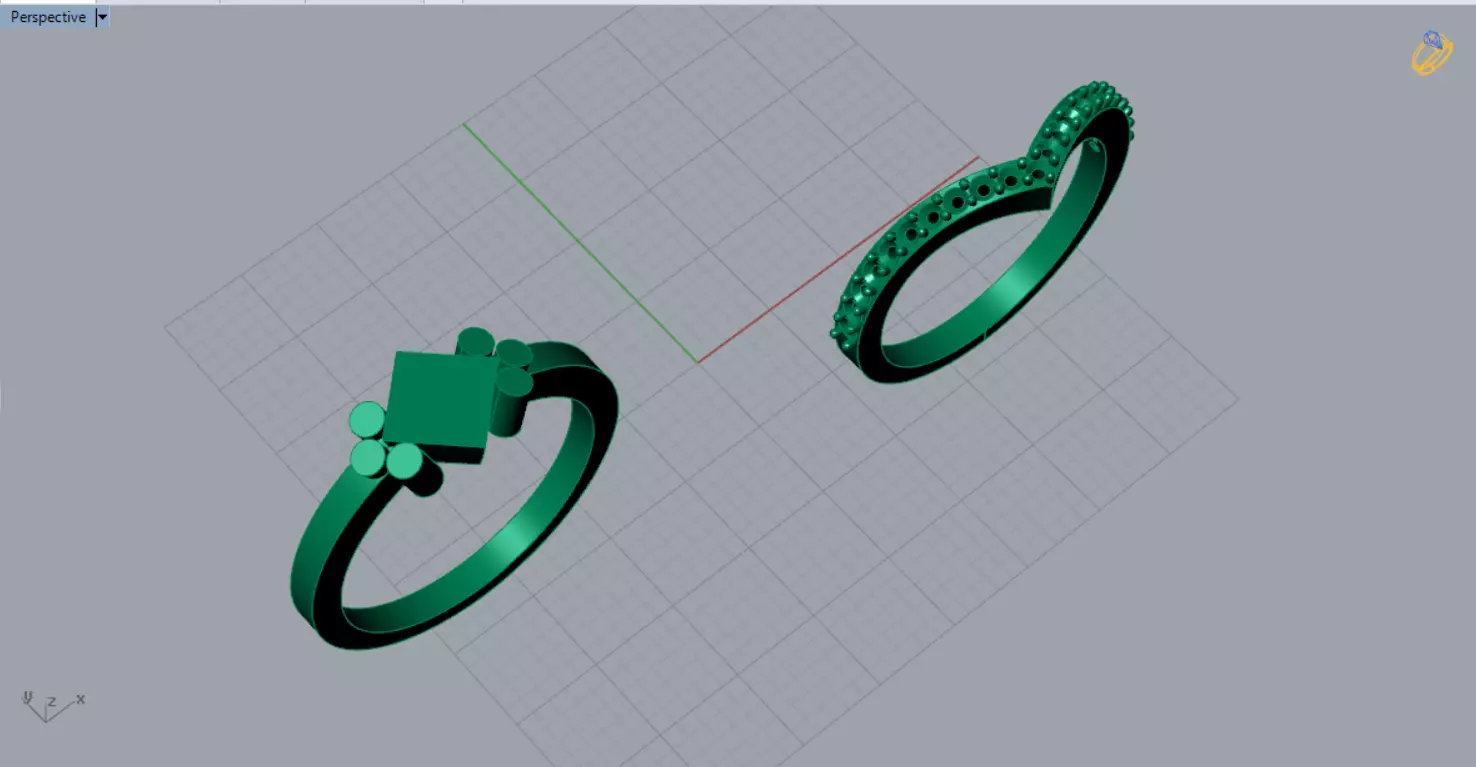 Wedding STL 3D Ring Set Embrace of Light model wr0033 3D print model_7