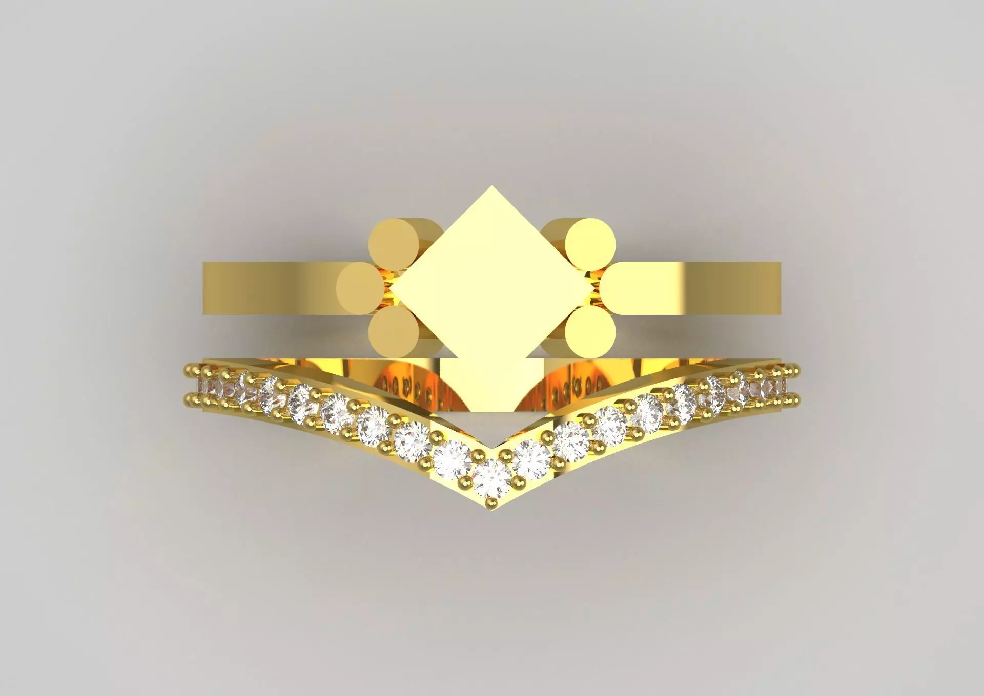 Wedding STL 3D Ring Set Embrace of Light model wr0033 3D print model_3