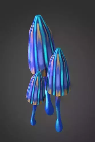 mushroom three mushrooms Low-poly 3D model