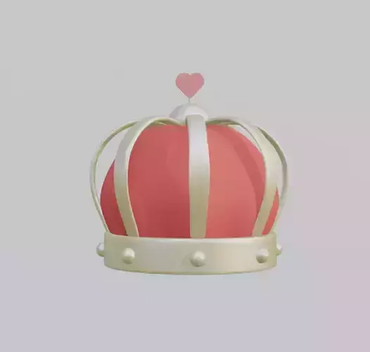 low poly heart crown