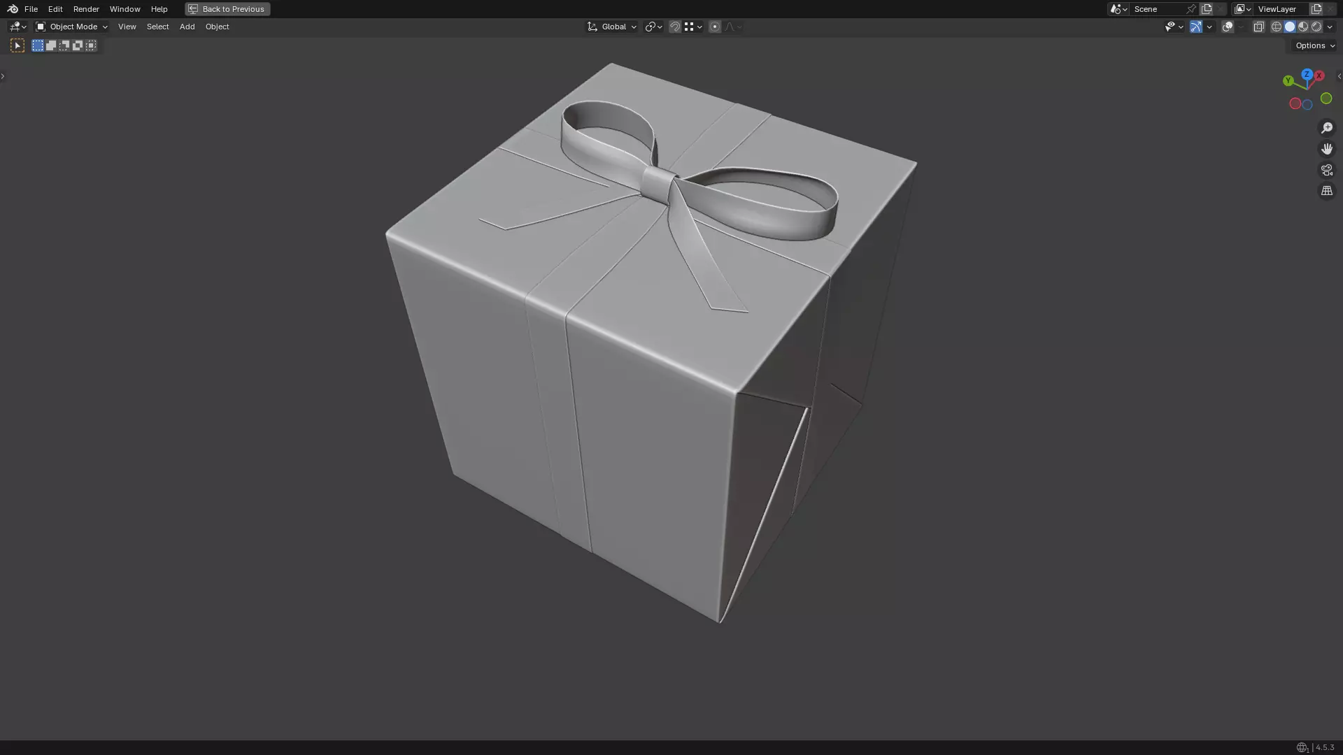 Christmas Present PBR White 07 3D model_19