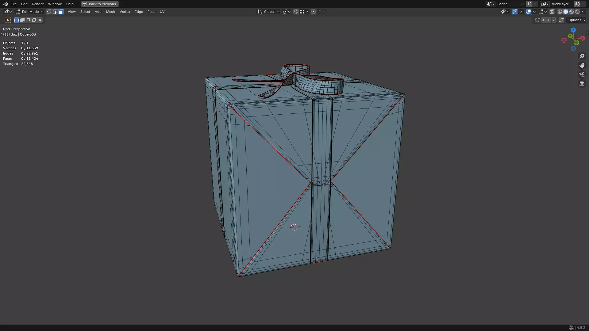 Christmas Present PBR White 07 3D model_27