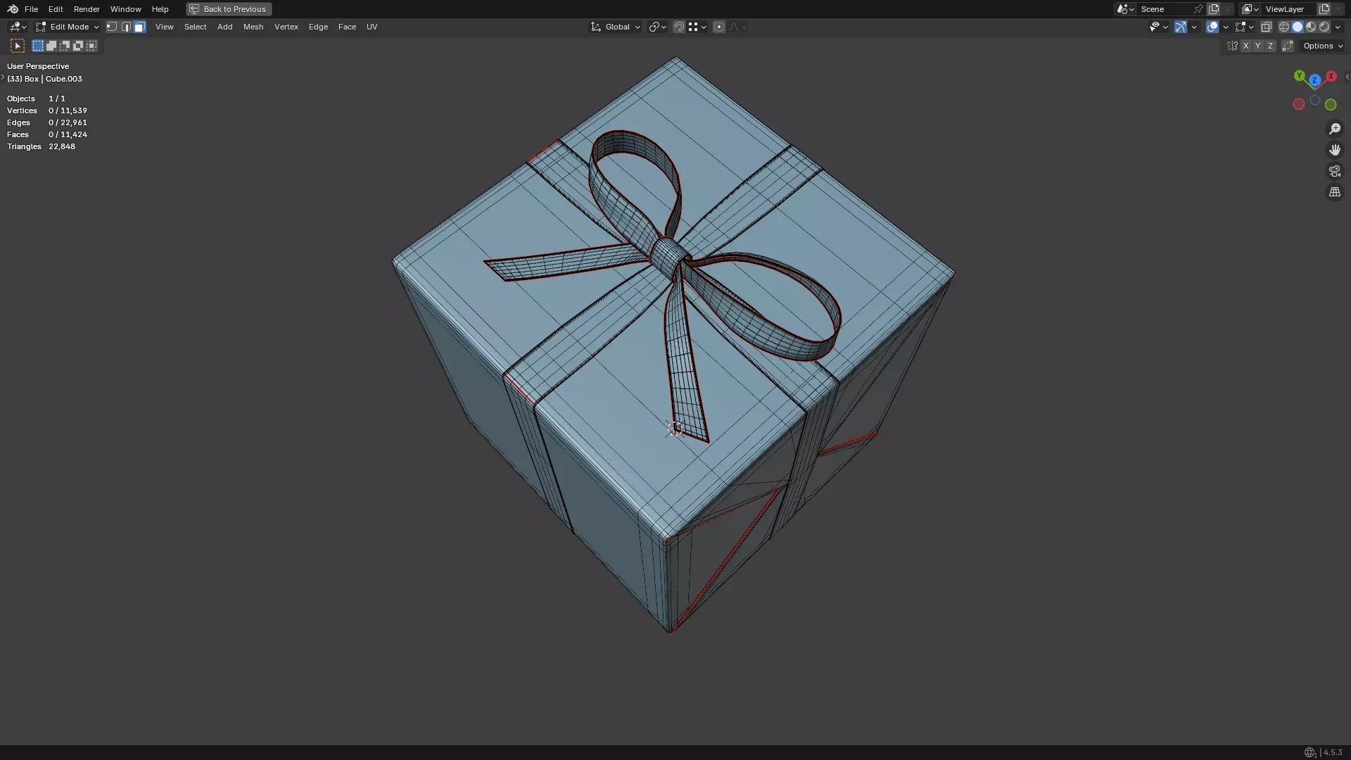 Christmas Present PBR White 07 3D model_28
