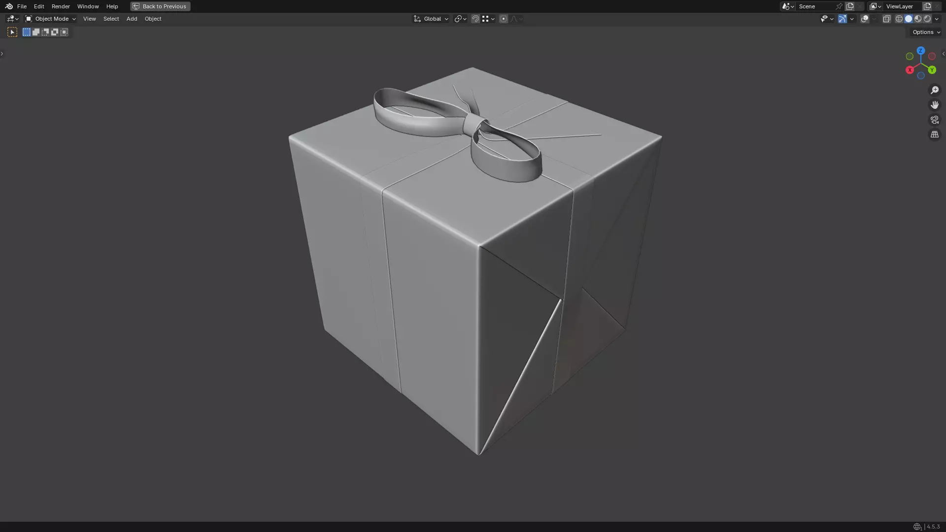 Christmas Present PBR White 07 3D model_12