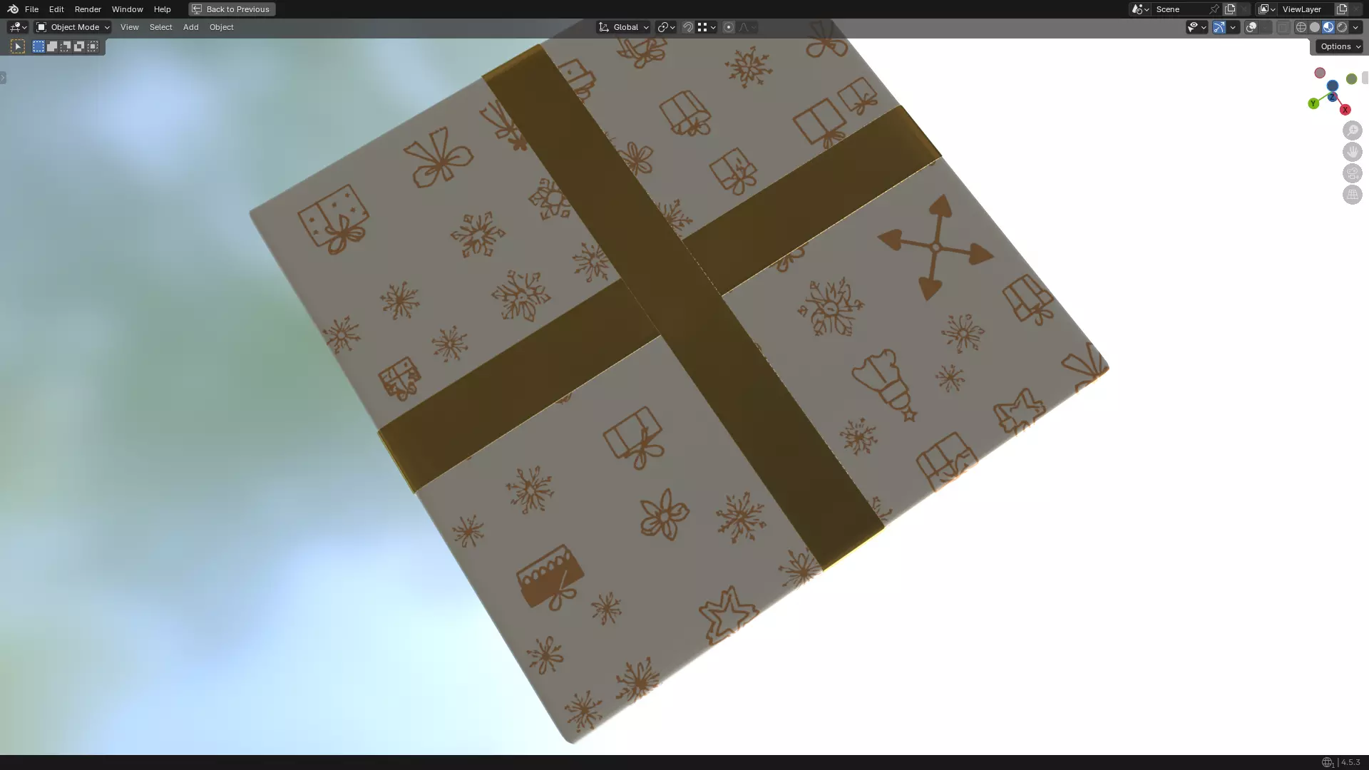 Christmas Present PBR White 07 3D model_11