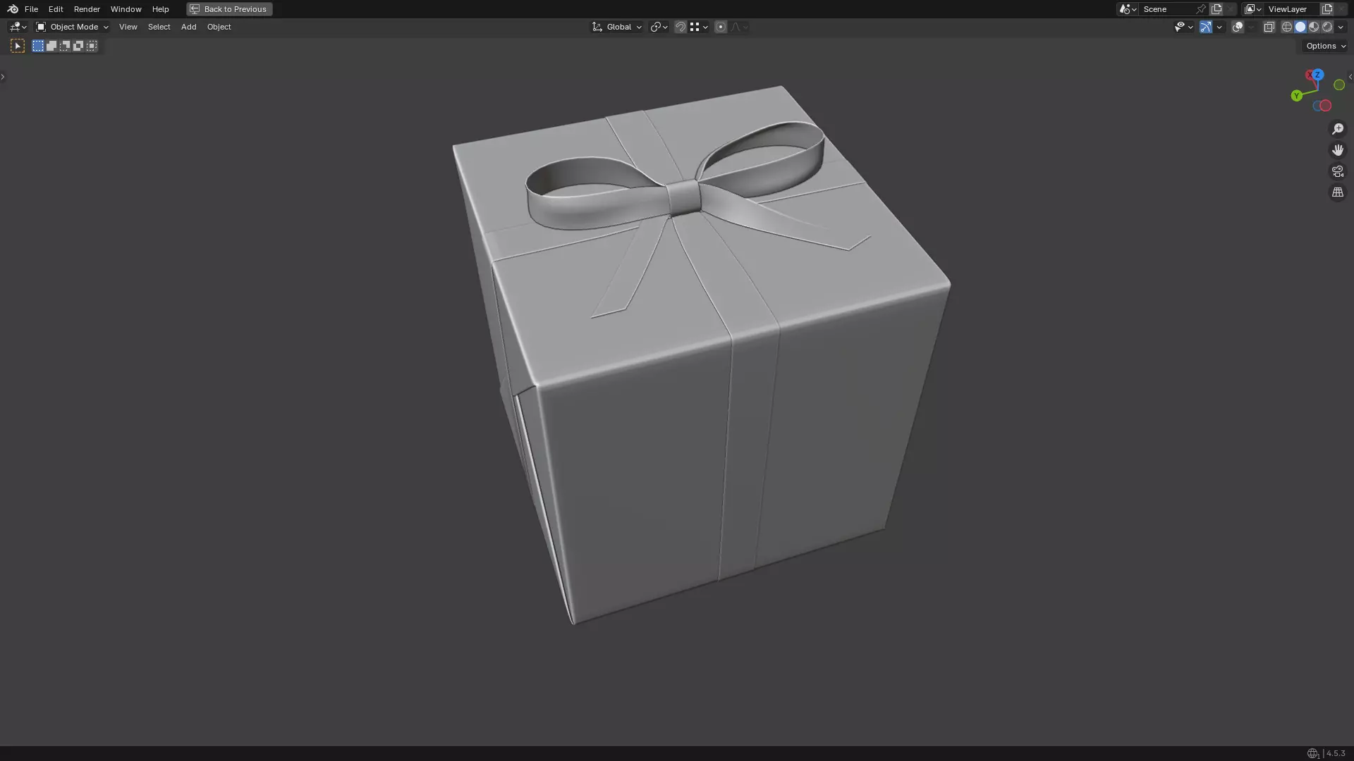 Christmas Present PBR White 07 3D model_13