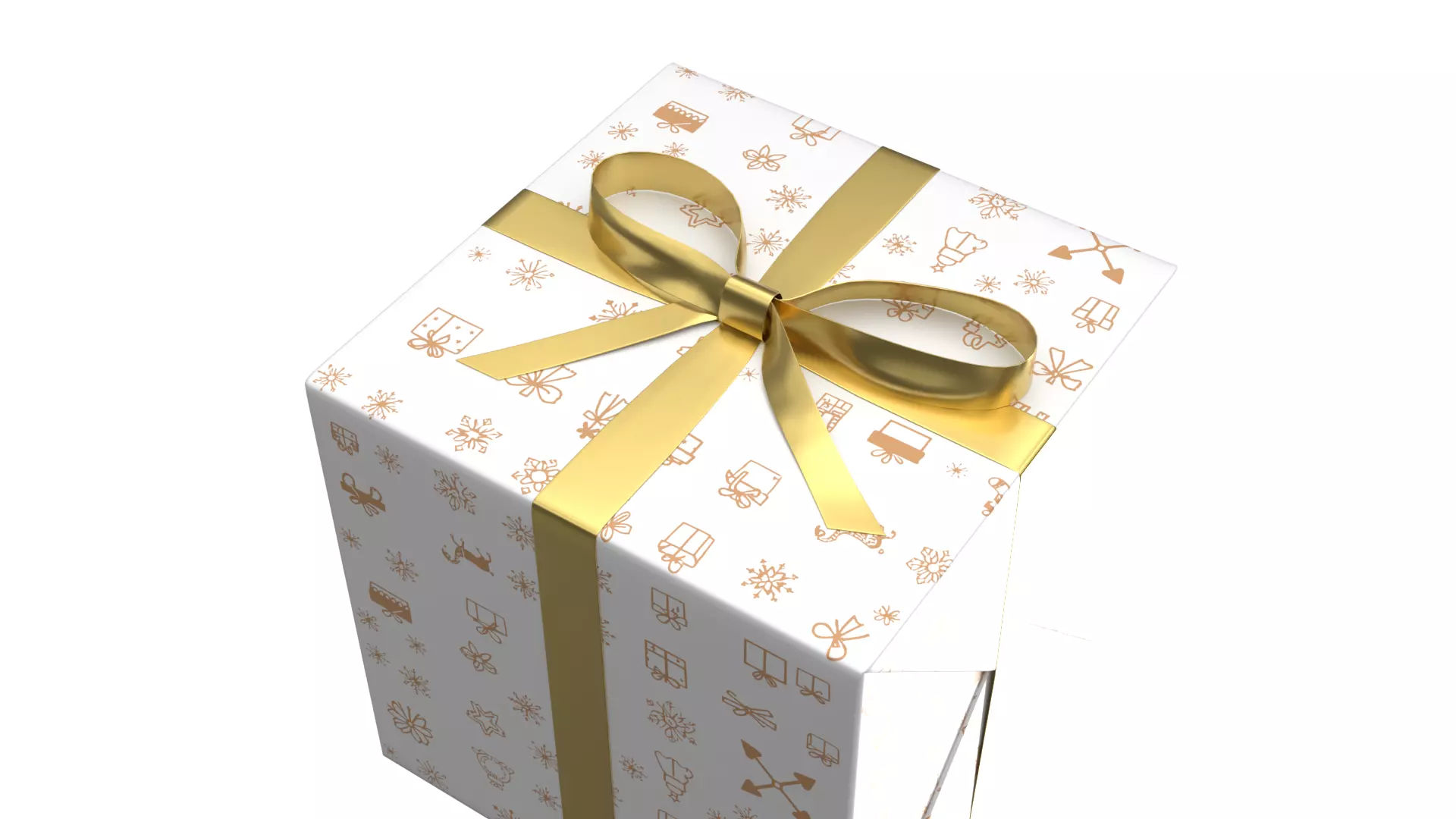 Christmas Present PBR White 07 3D model_2